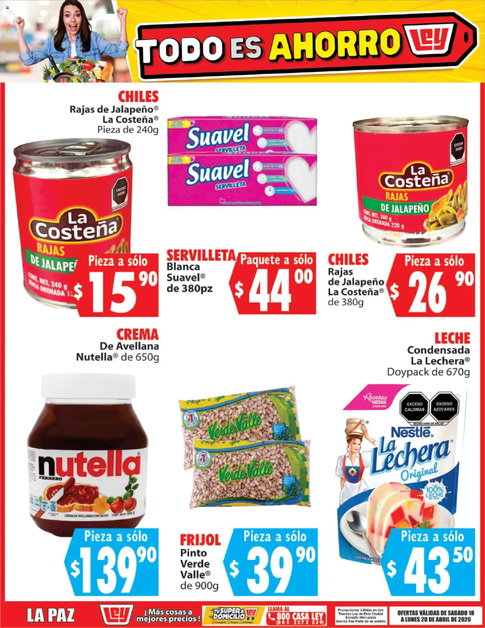 Nuevas ofertas de Casa Ley válidas en toda la República Mexicana desde el 18.04.2026. ¡Encuentra las mejores ofertas en Casa Ley folleto Todo es ahorro! | Página: 6 | Productos: Crema, Leche