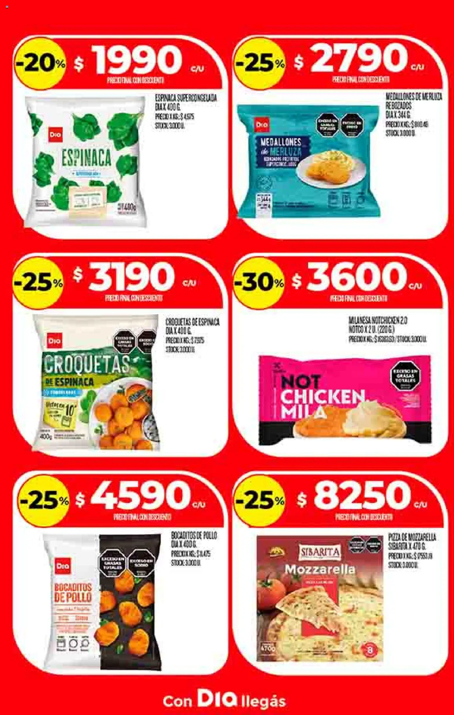Supermercado DIA Ofertas │ válido desde el 02.01.2026 | Página: 12 | Productos: Pollo, Milanesa, Pizza, Espinaca