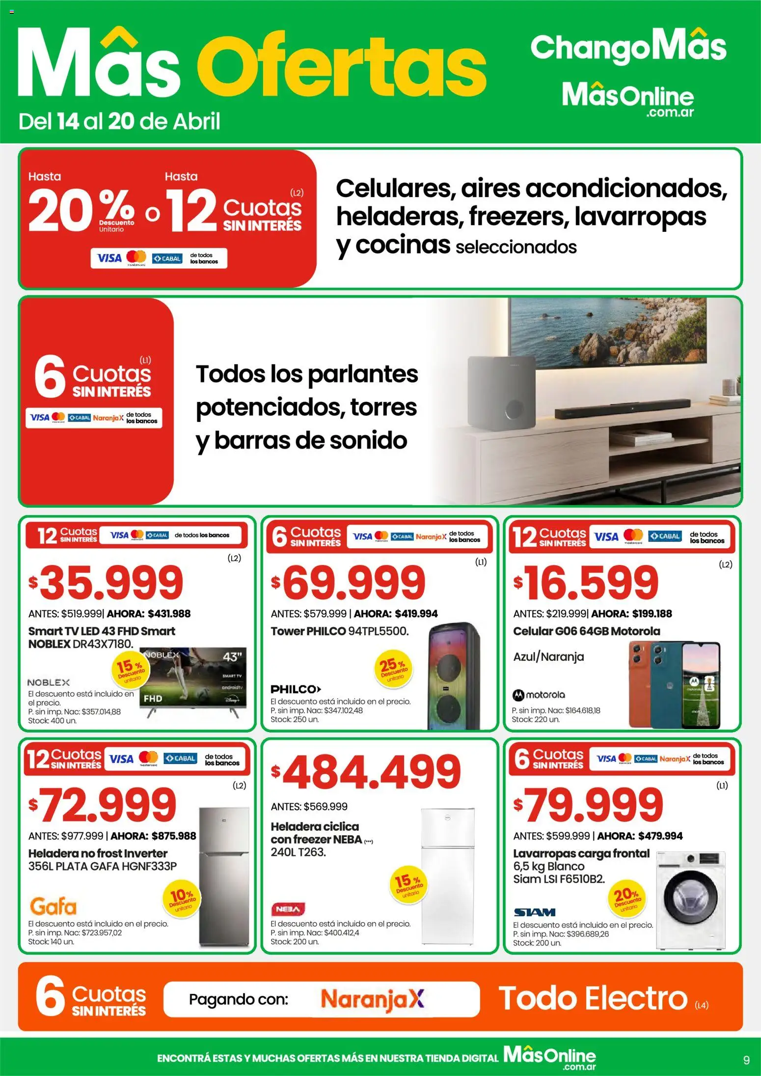 Punto Mayorista catálogo │ válido desde el 14.04.2026 | Página: 8 | Productos: Lavarropas, Heladera, Freezer