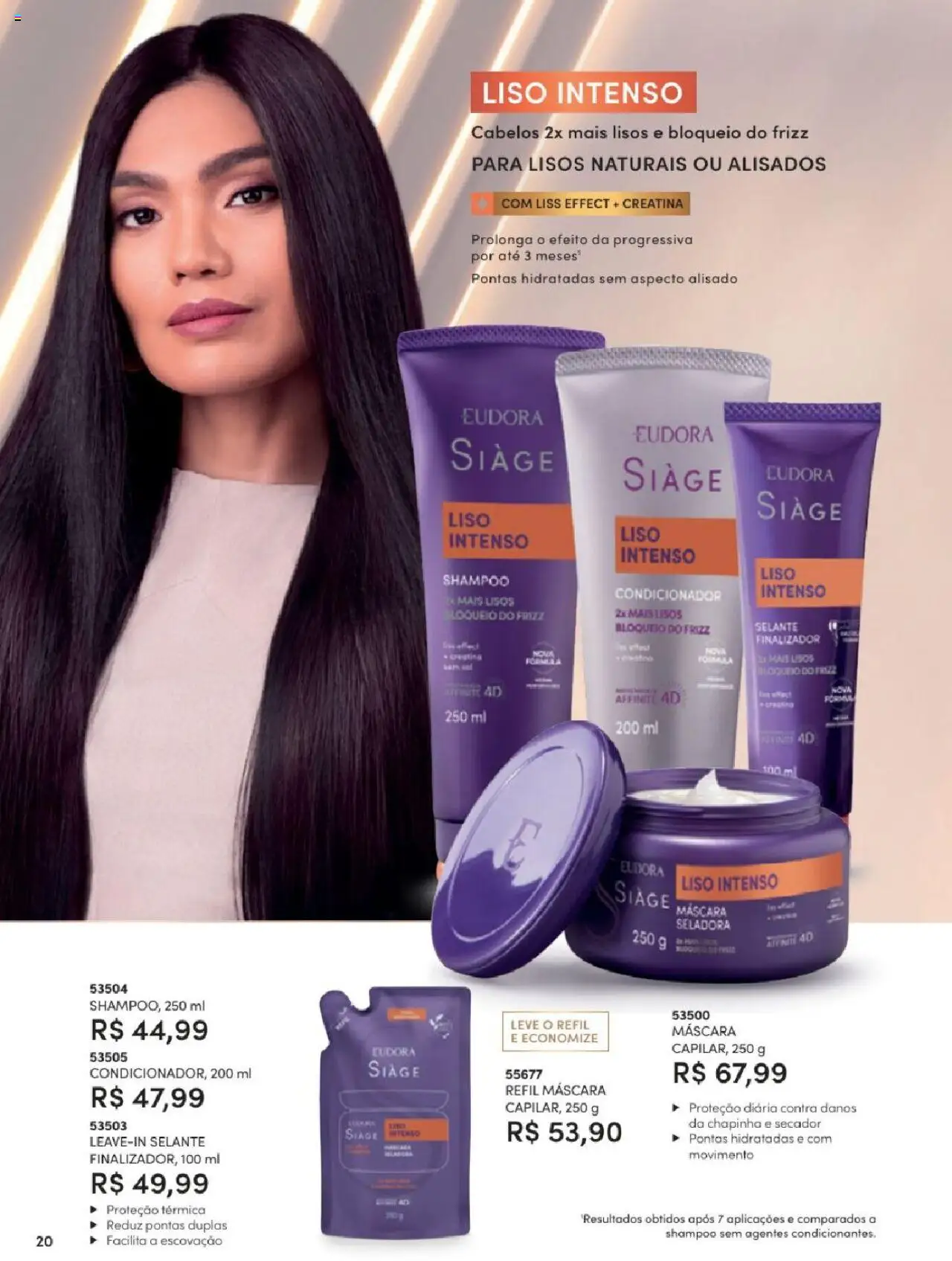 Eudora Folheto - válido de 06.06.2025 | Página: 20 | Produtos: Shampoo, Creatina, Chapinha, Condicionador