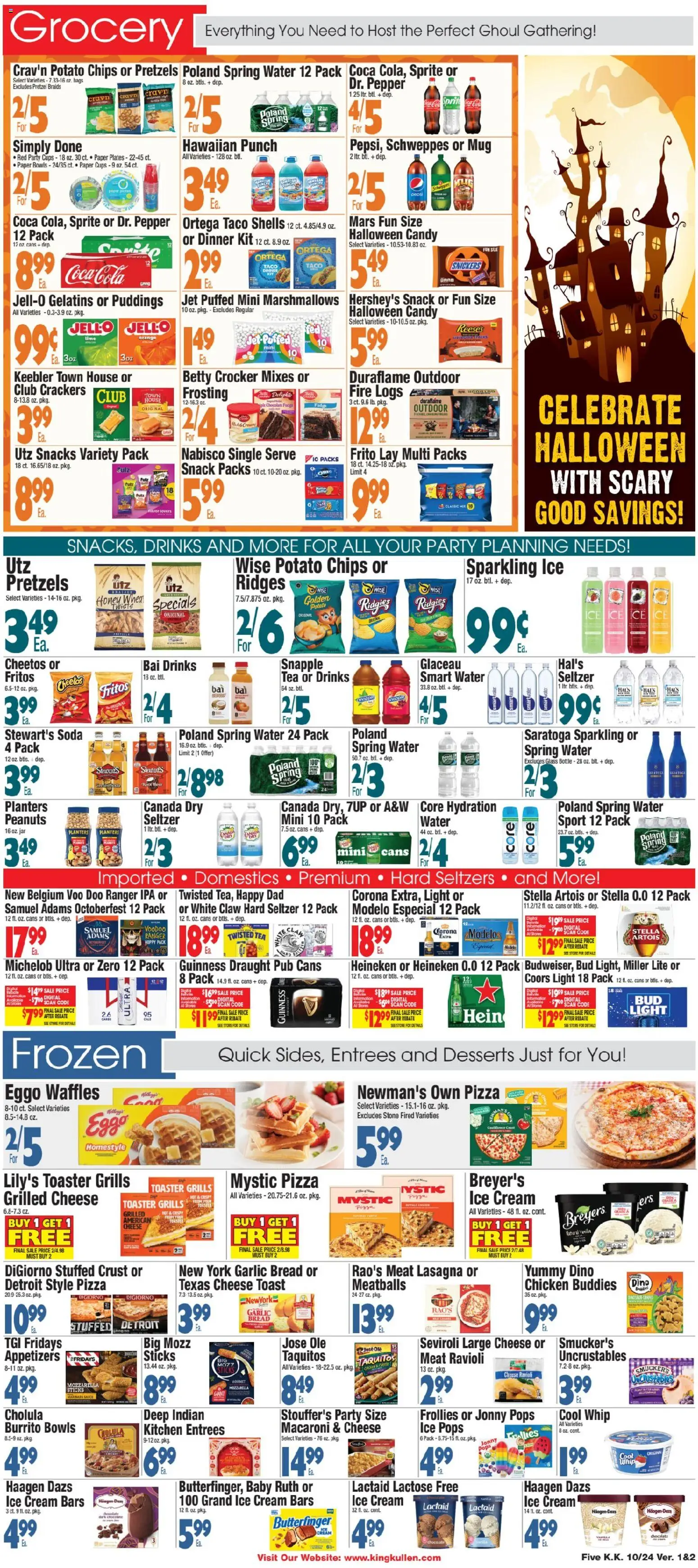 King Kullen Weekly Ad - valid from 24.10.2025 | Page: 5 | Products: Pizza, Beer, Chips, Lime