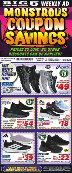 Preview of Big 5 Sporting Goods weekly ads valid from 24.10.2025