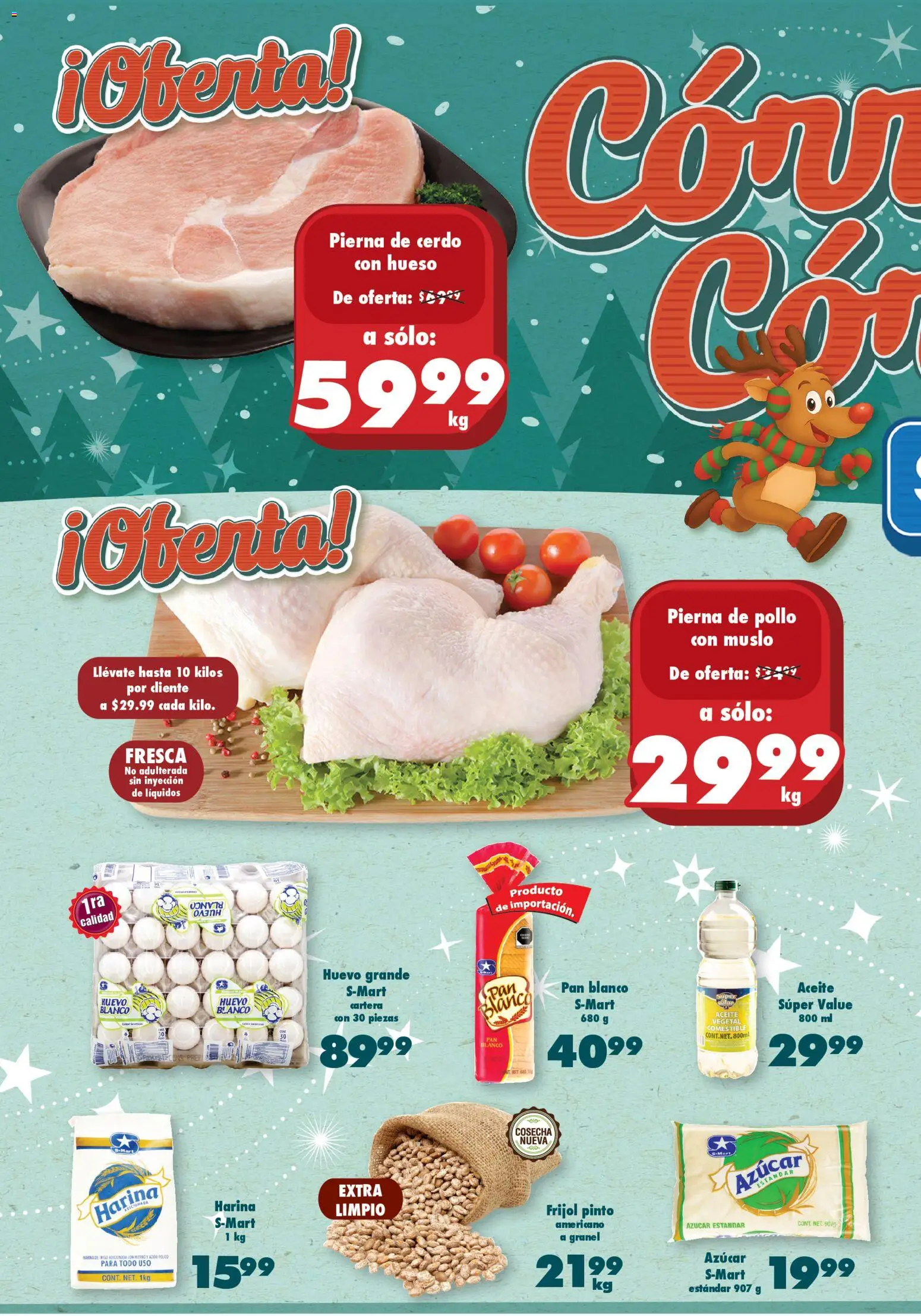Nuevas ofertas de S-Mart válidas en toda la República Mexicana desde el 21.11.2025. ¡Encuentra las mejores ofertas en S-Mart folleto Chihuahua! | Página: 2 | Productos: Harina, Azúcar, Huevo, Cerdo