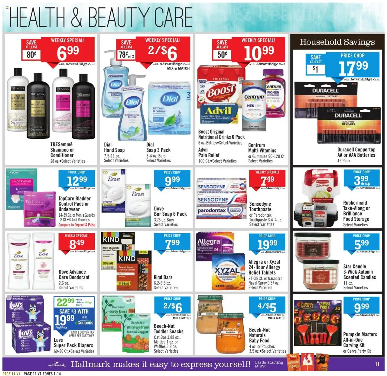 Price Chopper Weekly Ad - valid from 28.09.2025 | Page: 11 | Products: Toothpaste, Pads, Baby food, Pumpkin