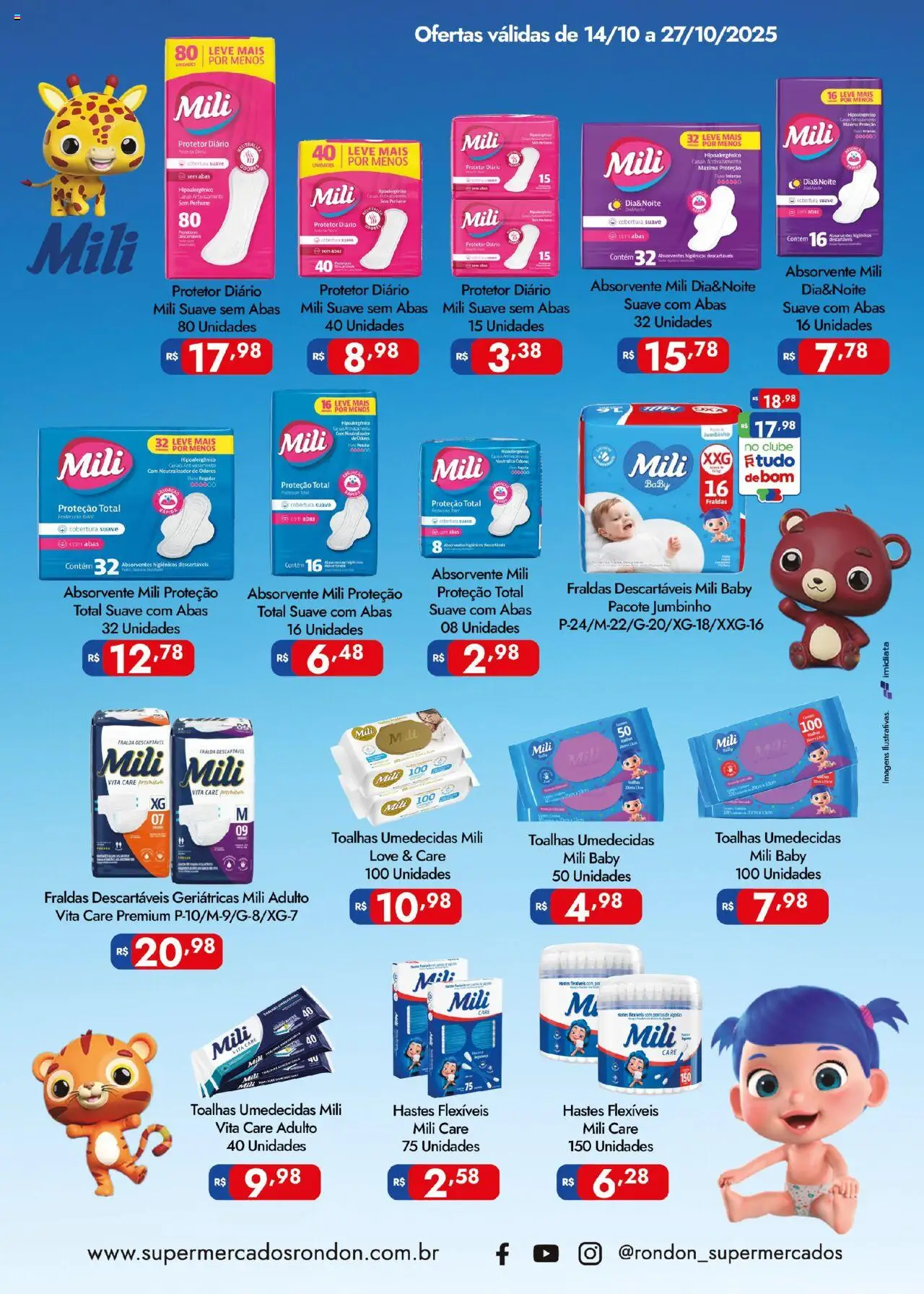 Supermercados Rondon Folheto - válido de 14.10.2025 | Página: 2 | Produtos: Perfume, Fraldas, Absorvente