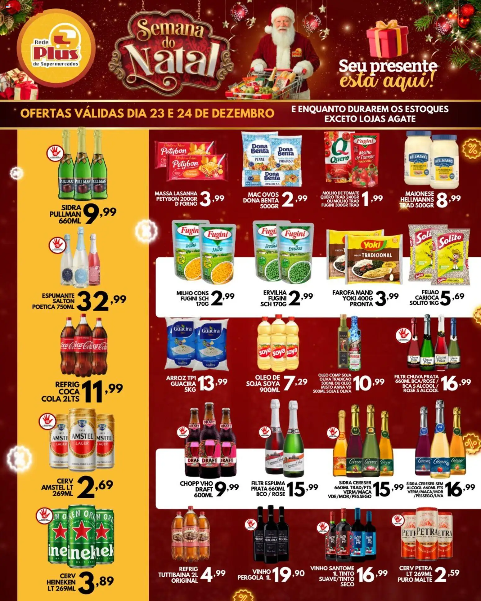 Rede Plus Supermercados Folheto - válido de 23.12.2025 | Página: 3 | Produtos: Feijão, Óleo, Vinho, Heineken
