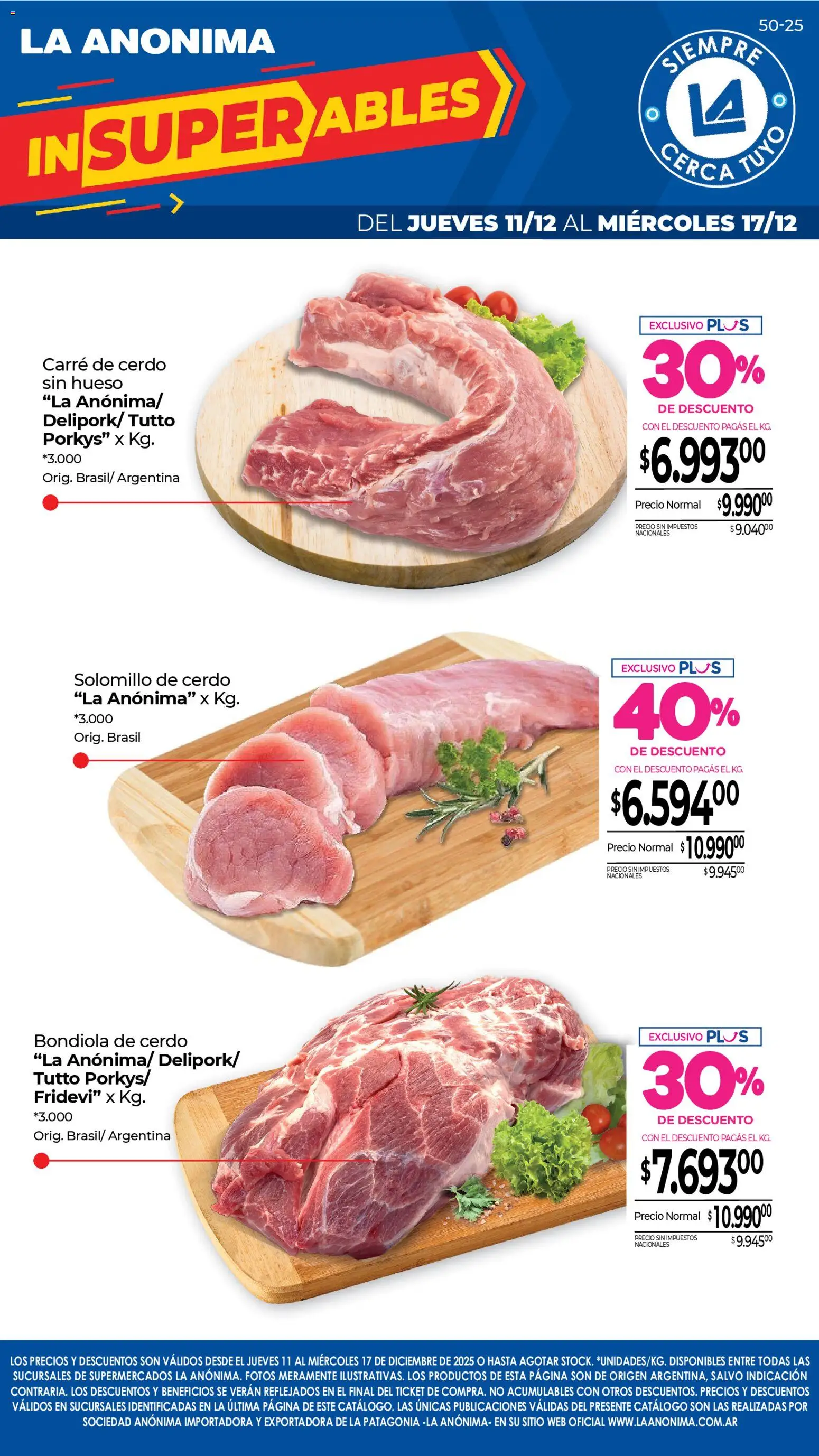 La Anonima catálogo │ válido desde el 11.12.2025 | Página: 1 | Productos: Cerdo