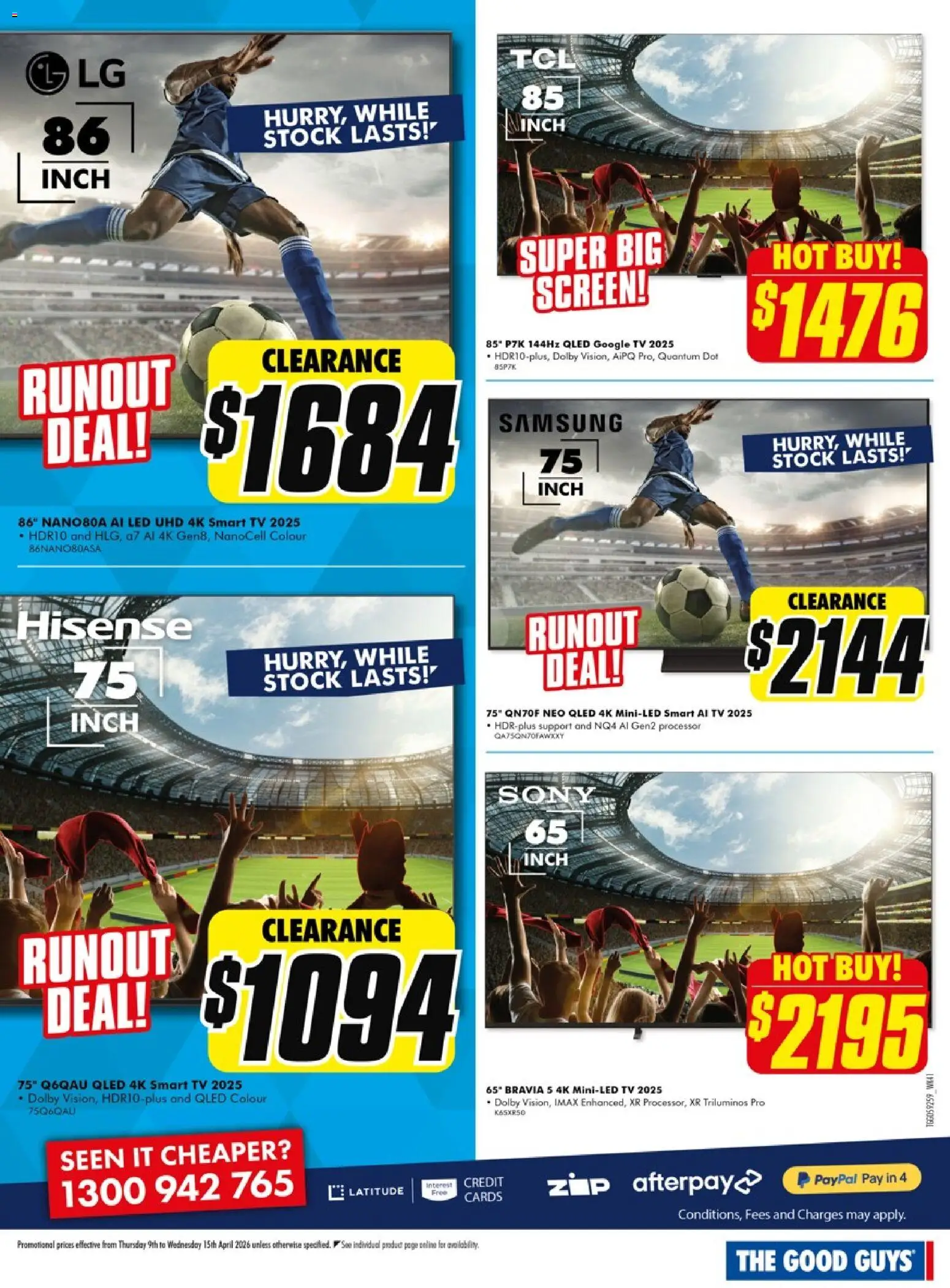 The Good Guys catalogue - valid from 08.04.2026 | Page: 16 | Products: Tv, Smart tv, Screen