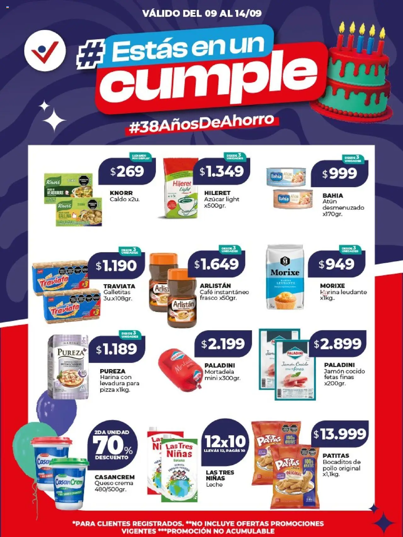 Vital - EstásEnUnCumple | Ofertas destacadas │ válido desde el 09.09.2025 | Página: 1 | Productos: Galletitas, Mortadela, Queso, Crema