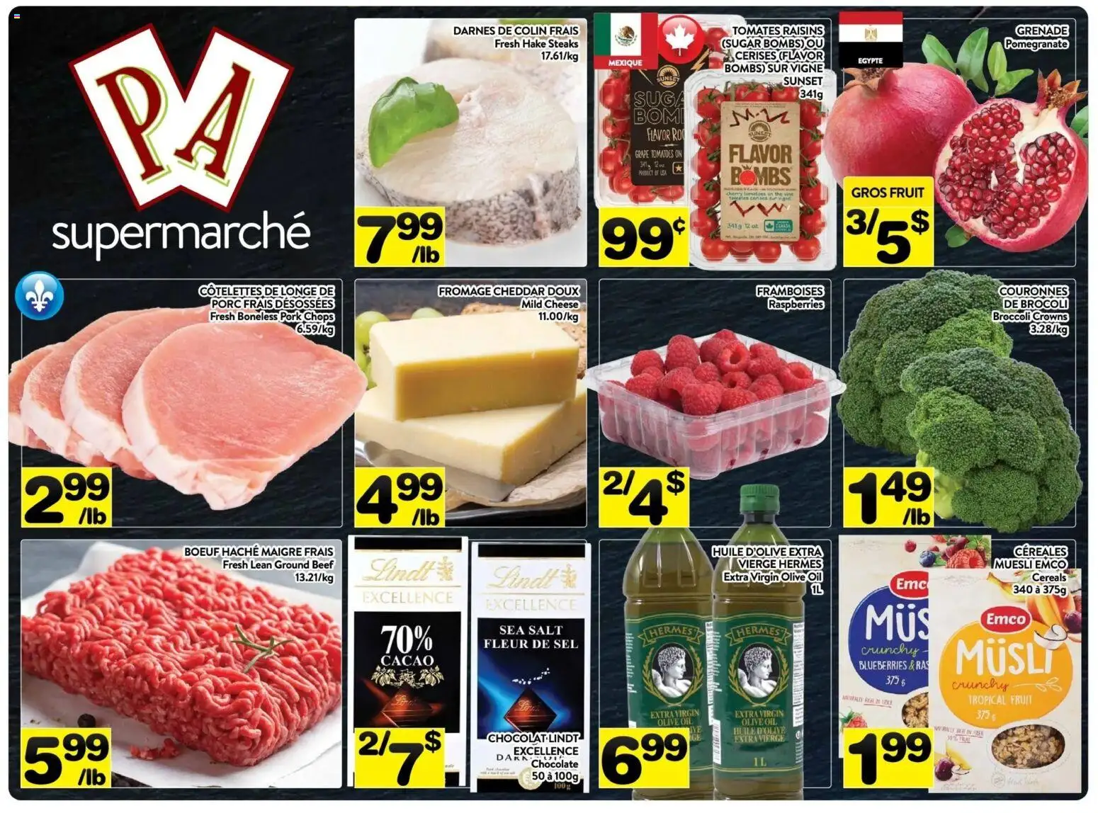 Pa Supermarché flyer valid from 24.11.2025 | Page: 1 | Products: Cereals, Cheese, Oil, Chocolate