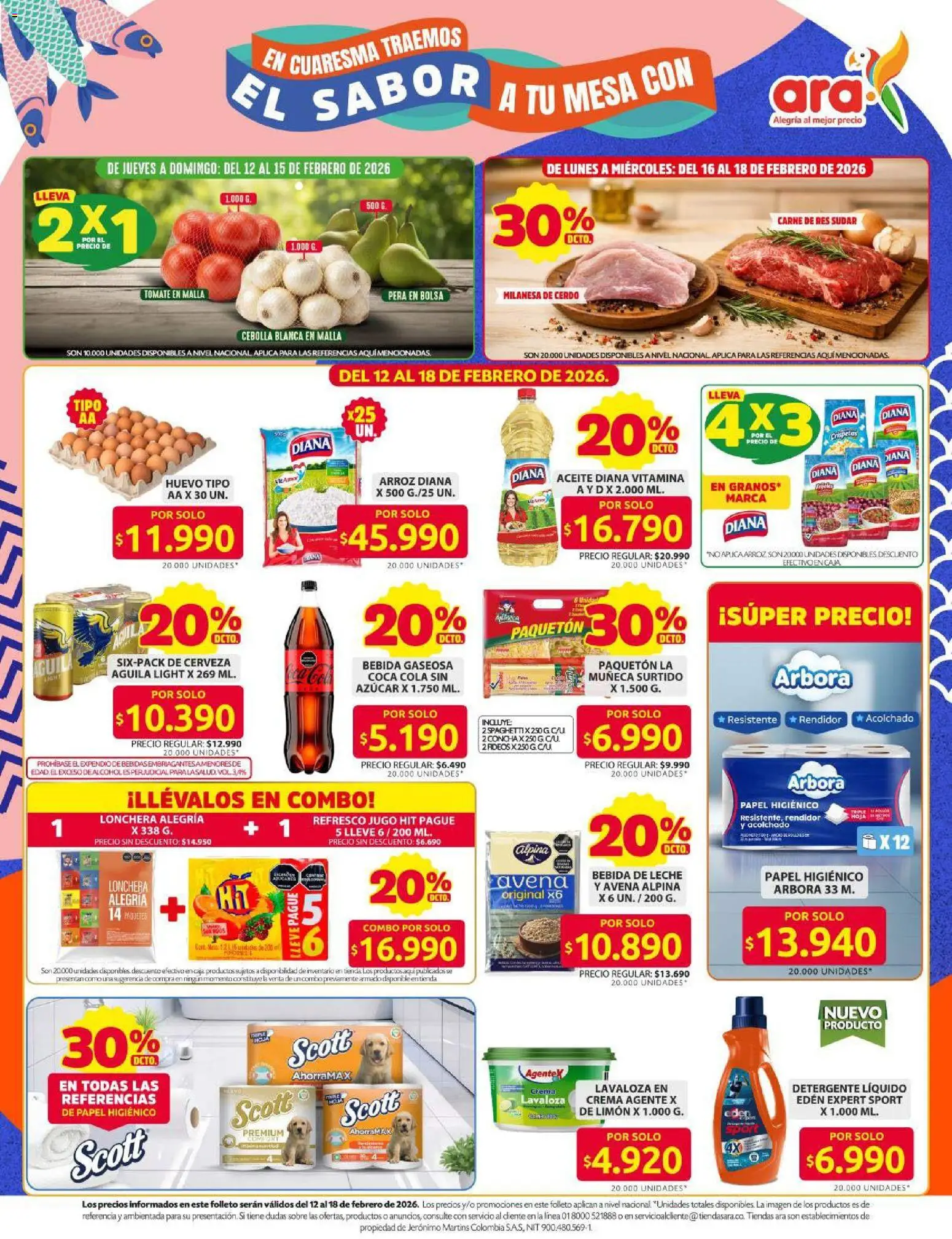 Ara revista - valida desde el 12.02.2026 | Página: 1 | Productos: Gaseosa, Huevo, Tintura, Cerveza