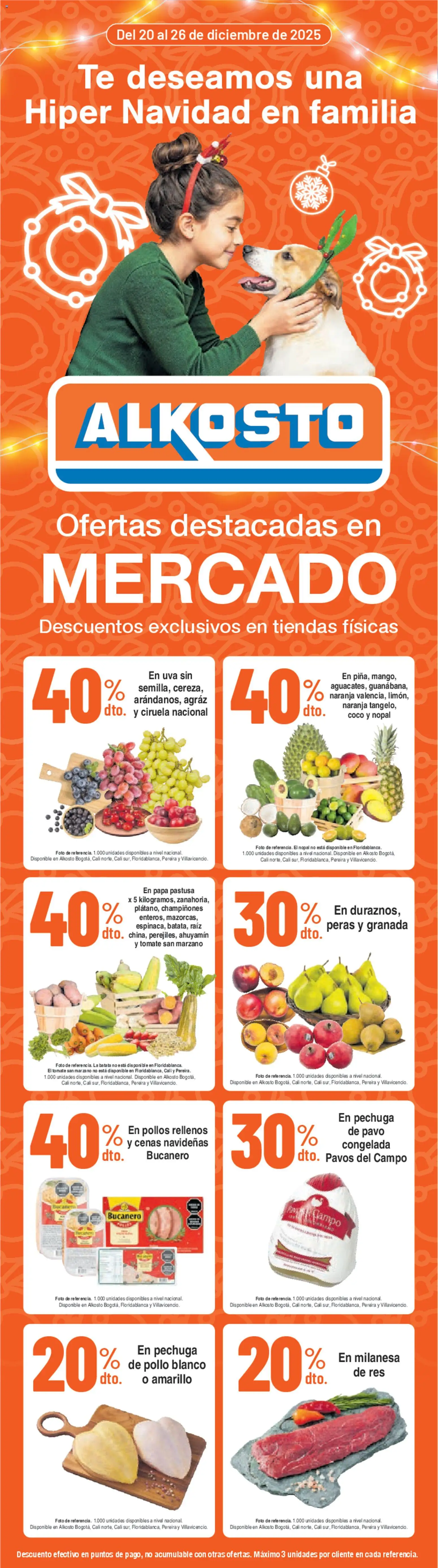 Alkosto revista - valida desde el 20.12.2025 | Página: 1 | Productos: Té, Tomate, Uva, Papa