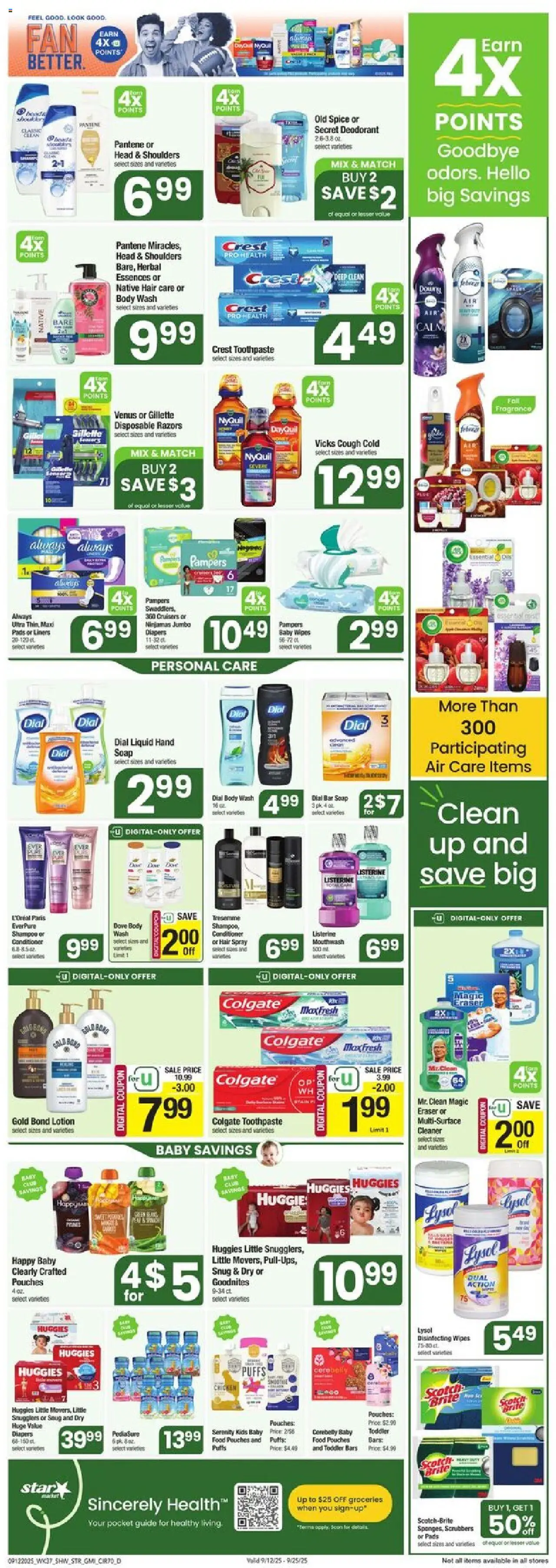 Star Market Weekly Ad - valid from 12.09.2025 | Page: 5 | Products: Shampoo, Soap, Mouthwash, Pads