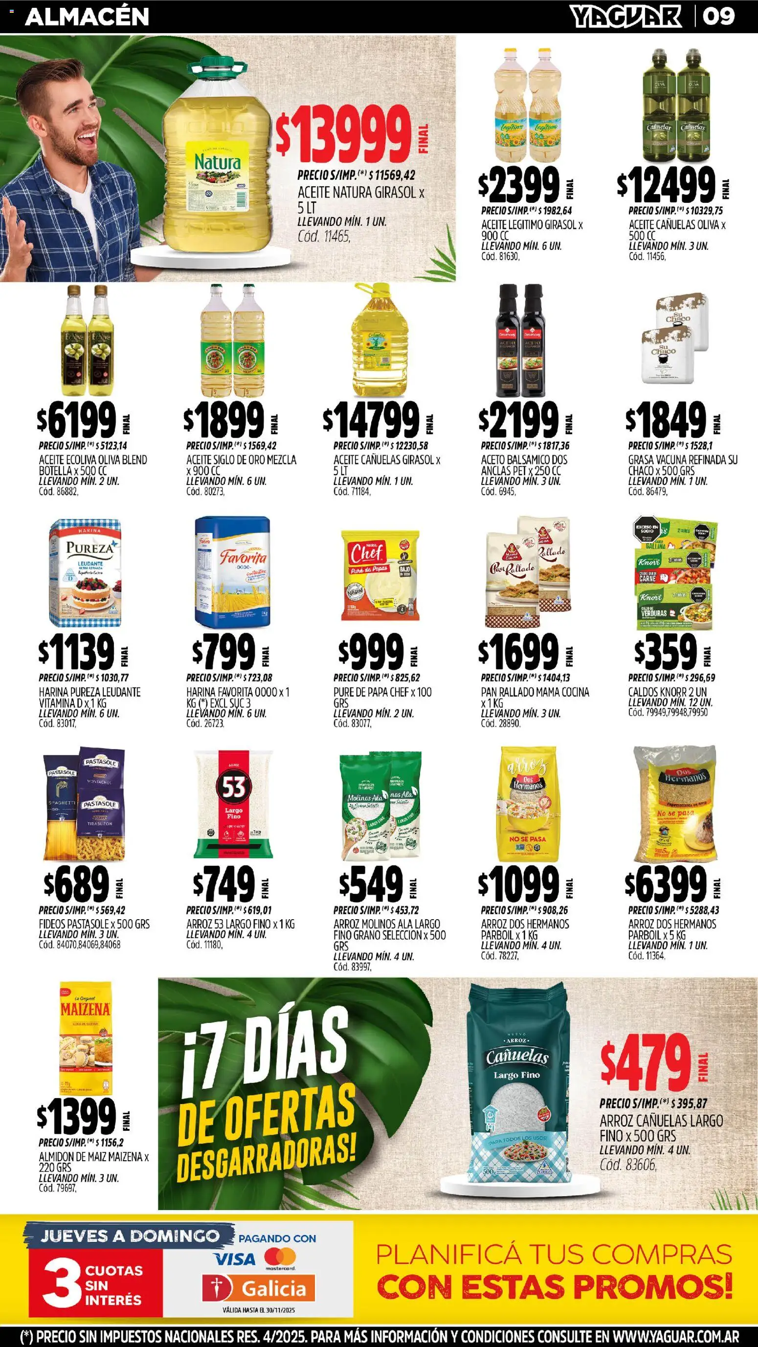 Yaguar - Chaco │ válido desde el 03.11.2025 | Página: 11 | Productos: Botella, Cocina, Aceite, Arroz