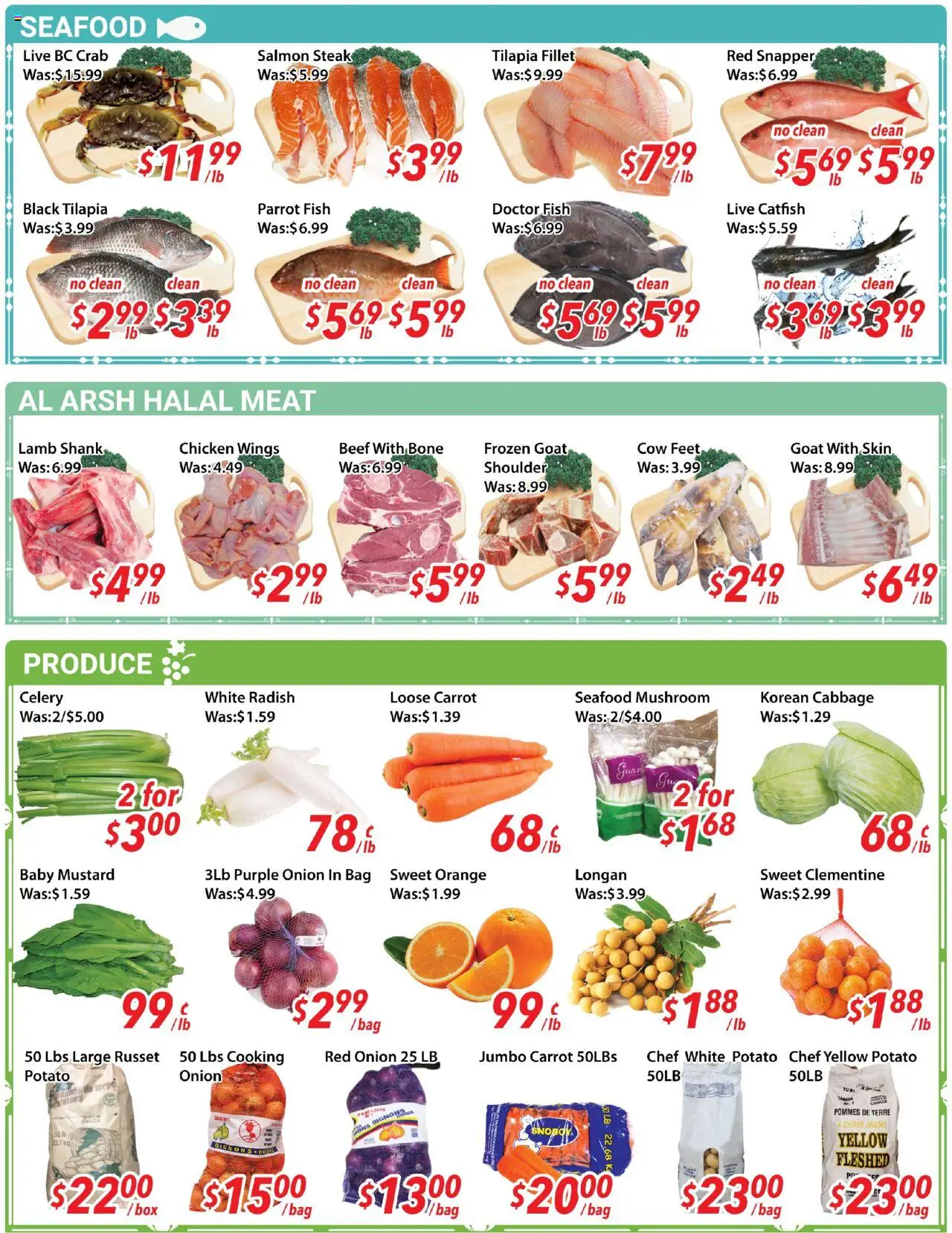 Ample Food Market flyer valid from 17.10.2025 | Page: 2 | Products: Fish, Chicken wings, Bag, Box