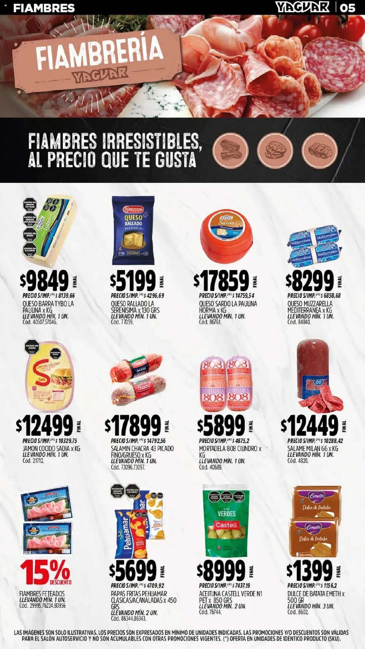 Yaguar - Oferta Semanal Mar del Plata │ válido desde el 13.04.2026 | Página: 5 | Productos: Jamón cocido, Mortadela, Jamón, Té