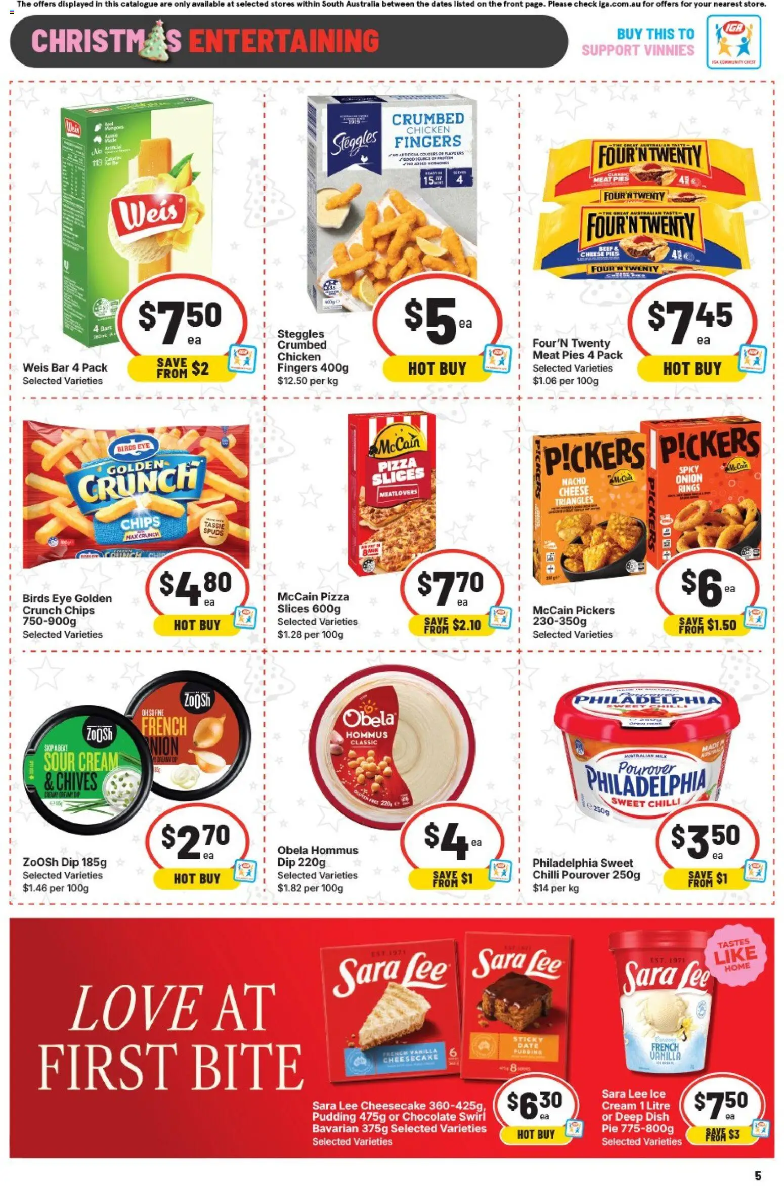 IGA catalogue - valid from 17.12.2025 | Page: 5 | Products: Pizza, Sour cream, Meat, Date