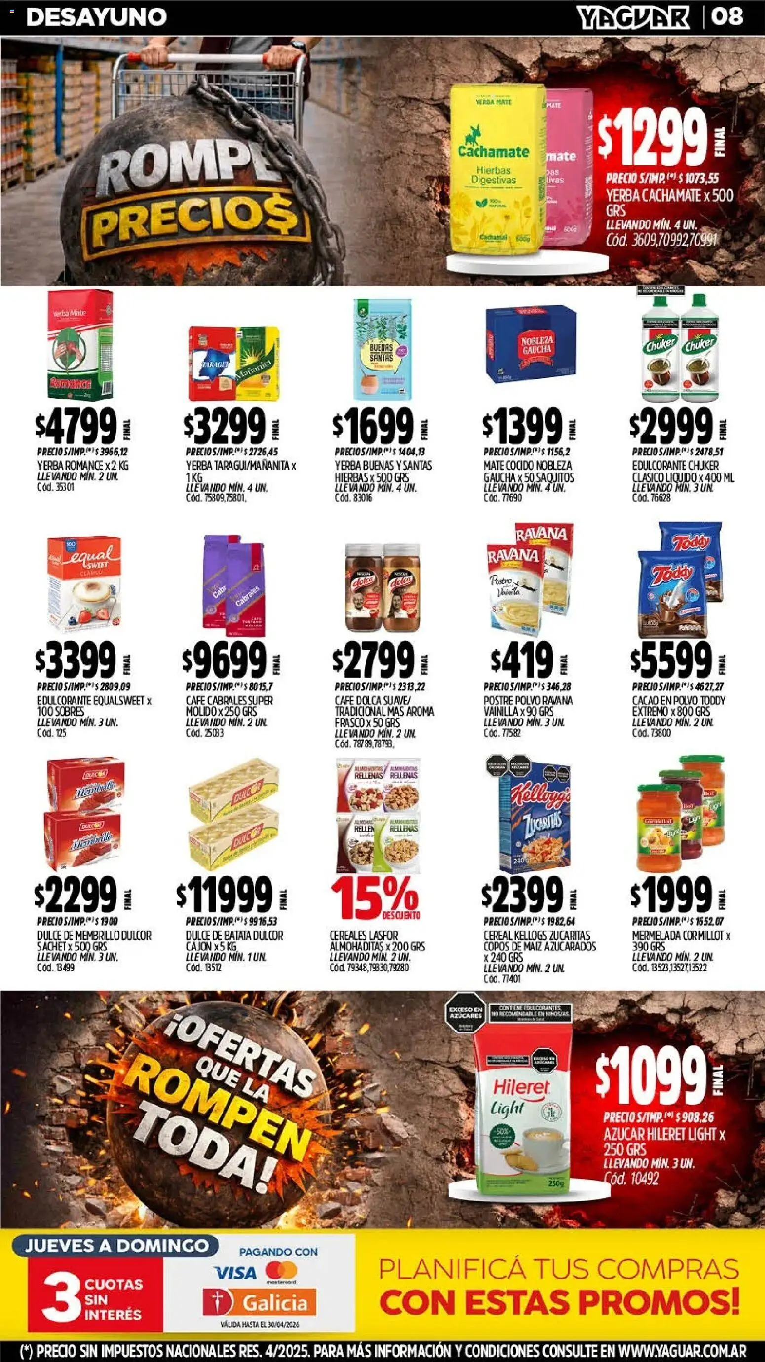 Yaguar - Oferta Semanal Misiones │ válido desde el 20.04.2026 | Página: 8 | Productos: Mate, Yerba, Maiz, Café