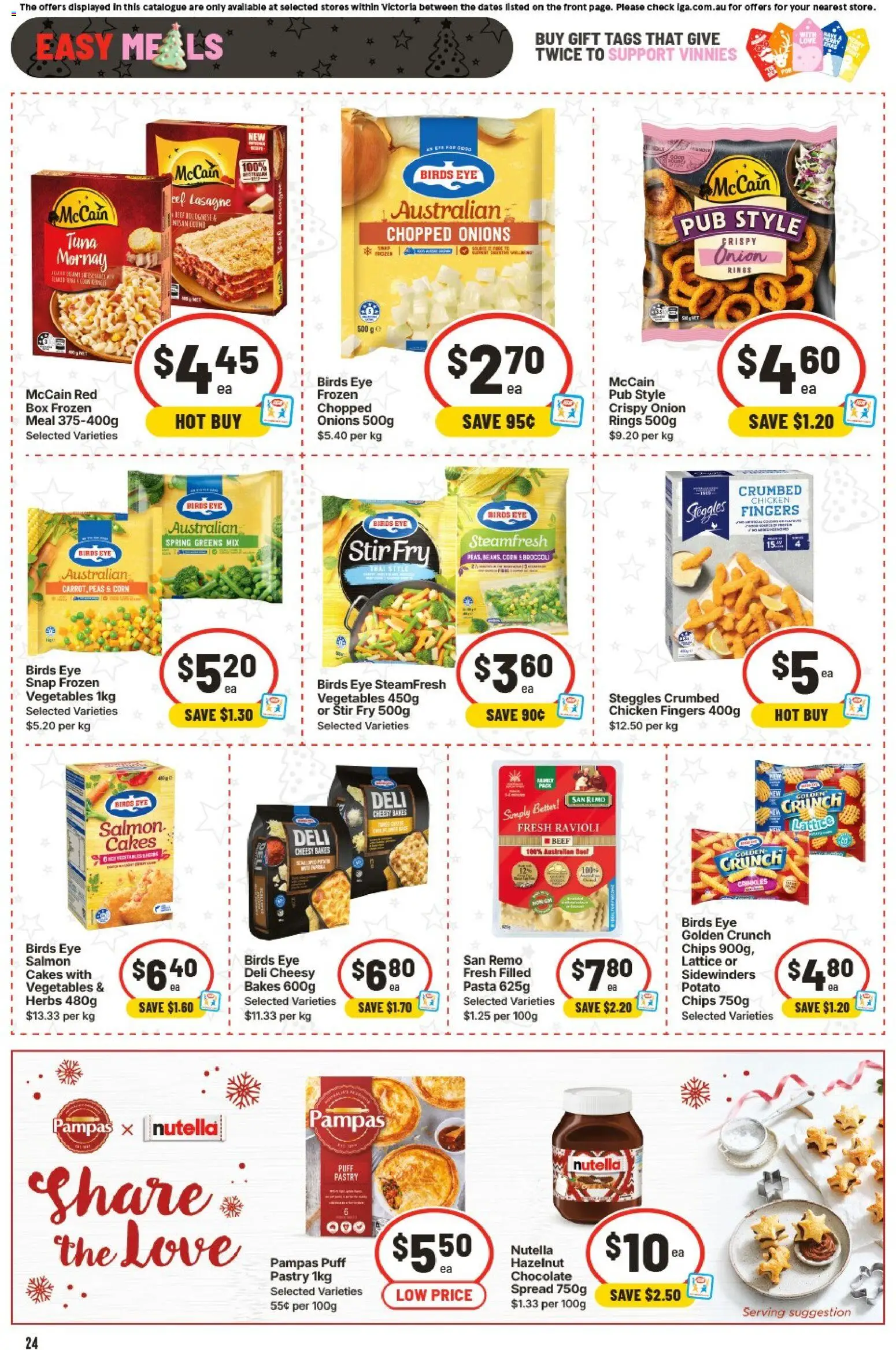 IGA catalogue - valid from 17.12.2025 | Page: 24 | Products: Chicken, Nutella, Chips, Onions