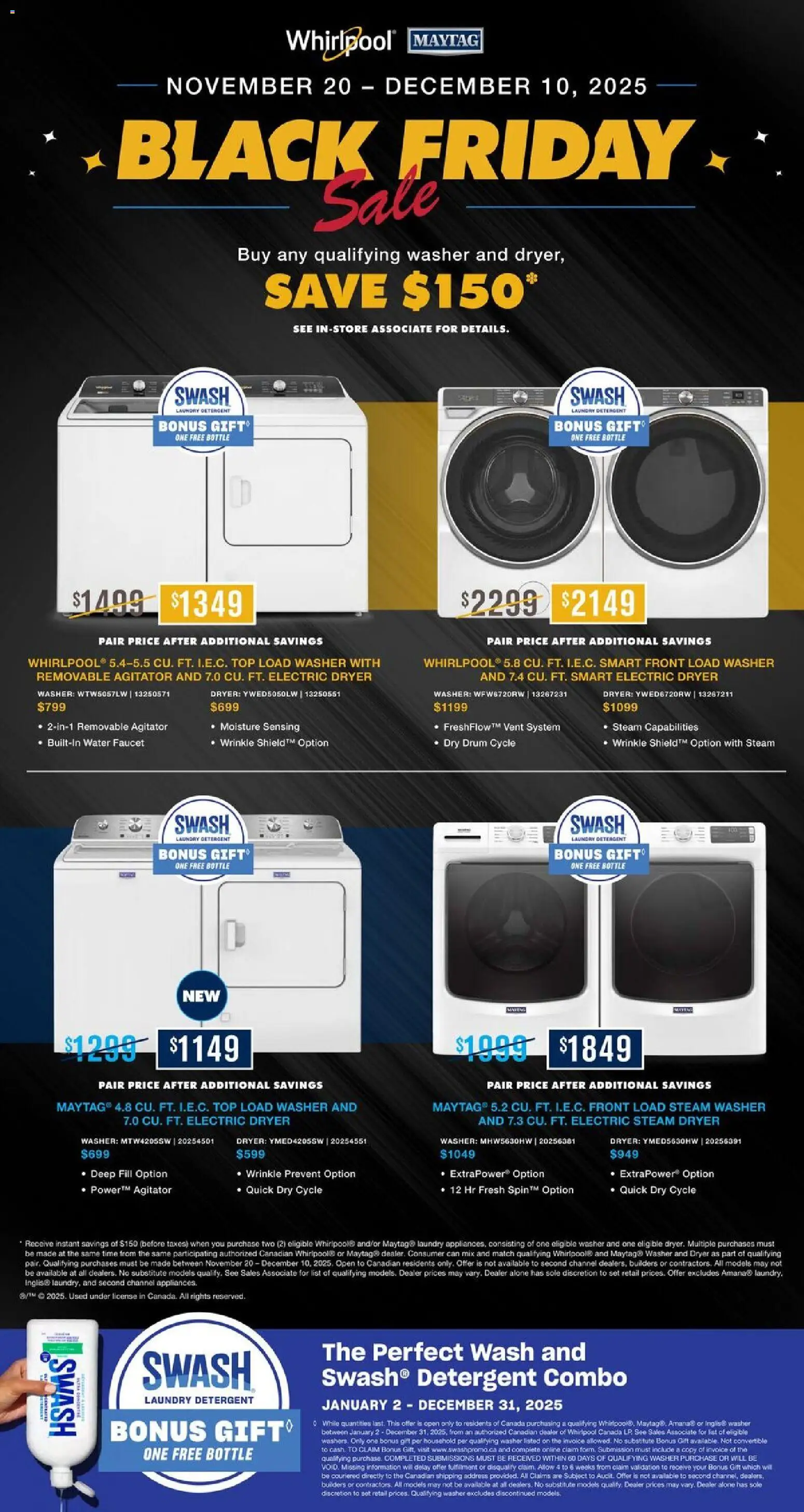 Leon's flyer valid from 20.11.2025 | Page: 1 | Products: Dryer, Detergent