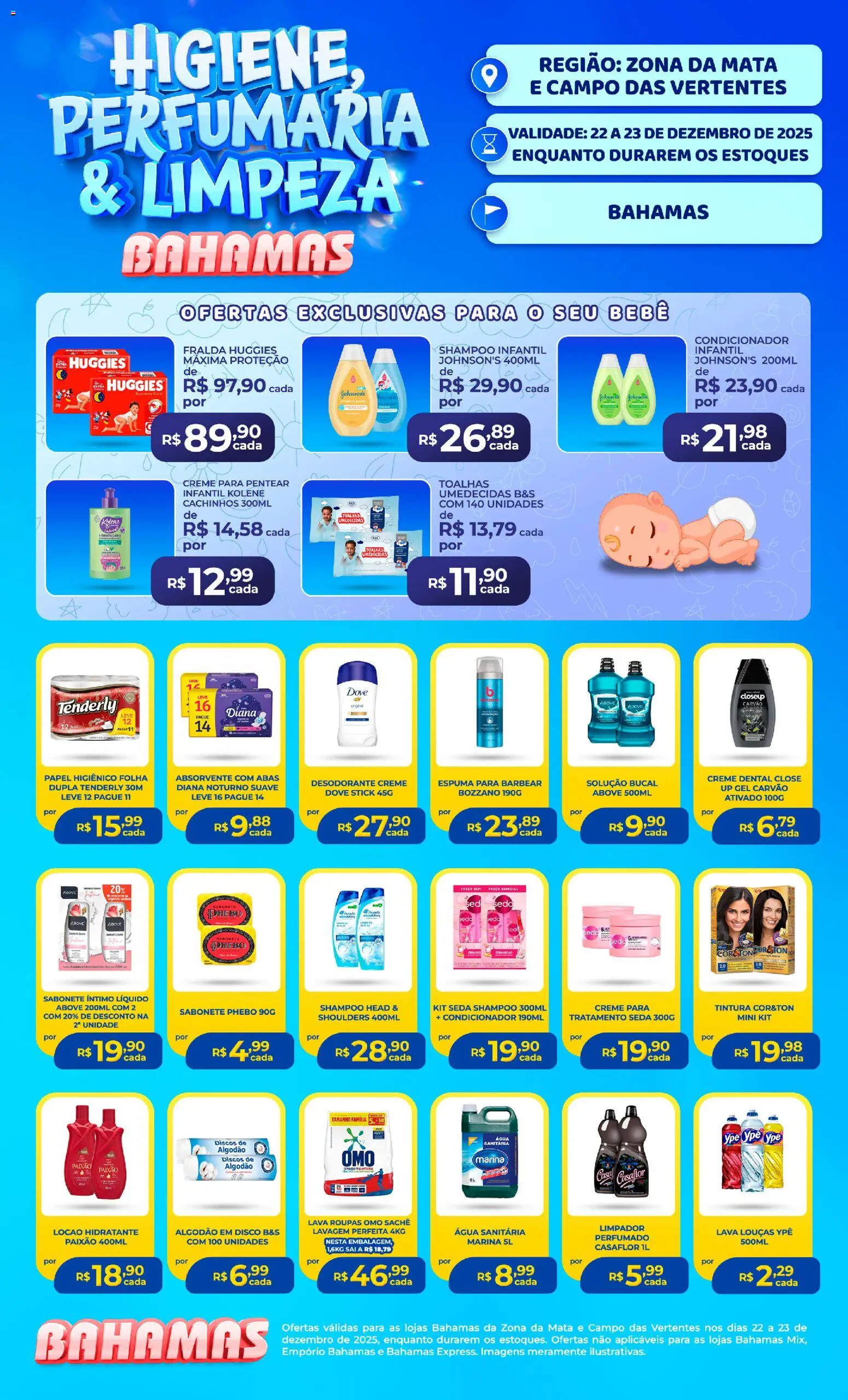 Bahamas Supermercados Folheto - válido de 22.12.2025 | Página: 1 | Produtos: Desodorante, Sabonete, Dove, Papel higiênico