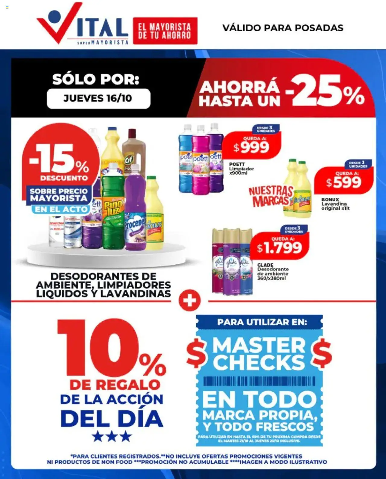 Vital - Sólo por - Posadas │ válido desde el 16.10.2025 | Página: 1 | Productos: Lavandina, Sobre, Desodorante, Limpiador