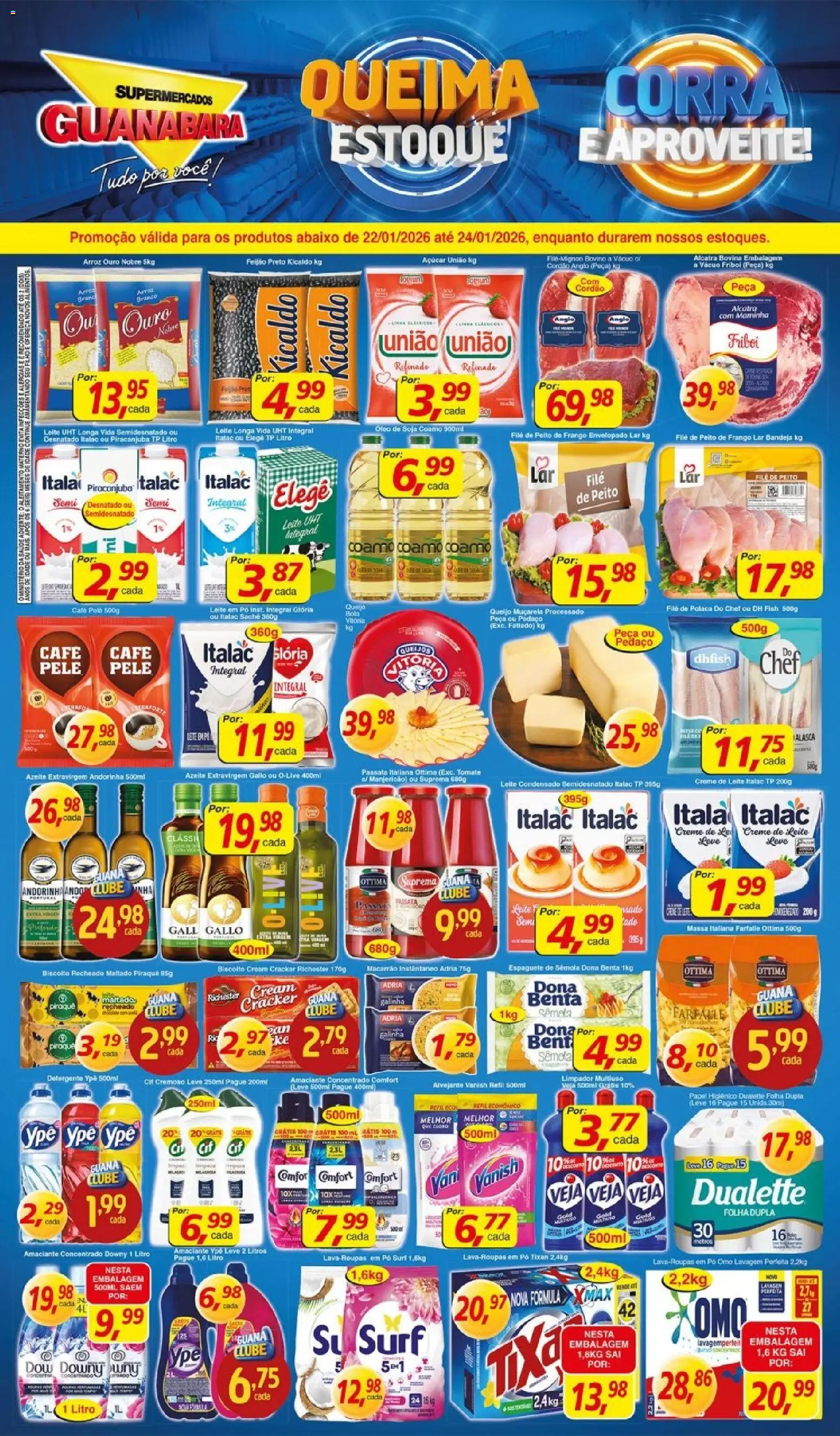 Supermercados Guanabara Folheto - válido de 22.01.2026 | Página: 16 | Produtos: Feijão, Maminha, Café, Leite em pó