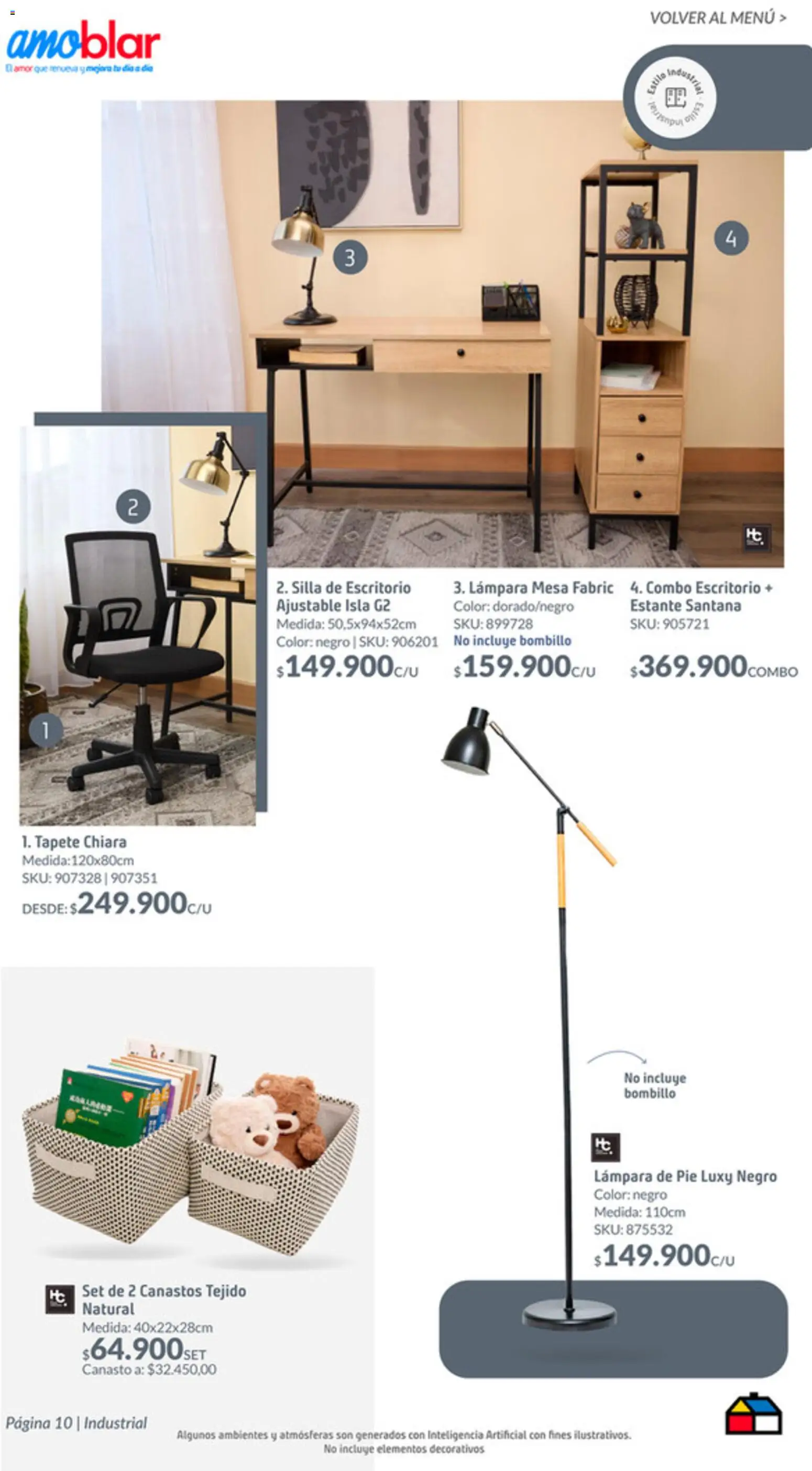 Homecenter revista - valida desde el 22.01.2026 | Página: 10 | Productos: Bombillo, Estante, Mesa, Silla