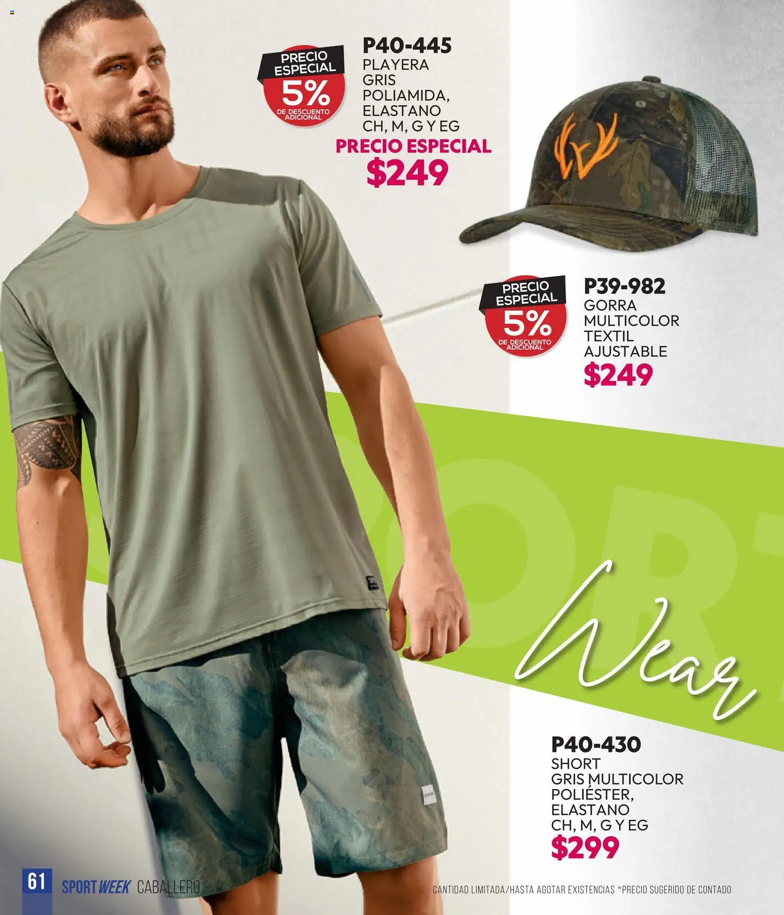 Nuevas ofertas de Cklass válidas en toda la República Mexicana desde el 28.04.2026. ¡Encuentra las mejores ofertas en Cklass catálogo Sportweek! | Página: 176 | Productos: Gorra, Playera, Short