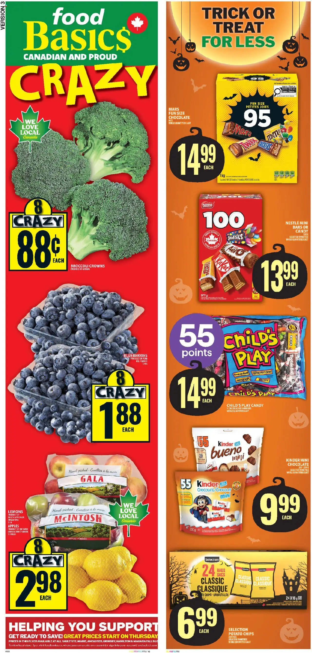 Food Basics flyer valid from 16.10.2025 | Page: 2 | Products: Chips, Chocolate, Apples