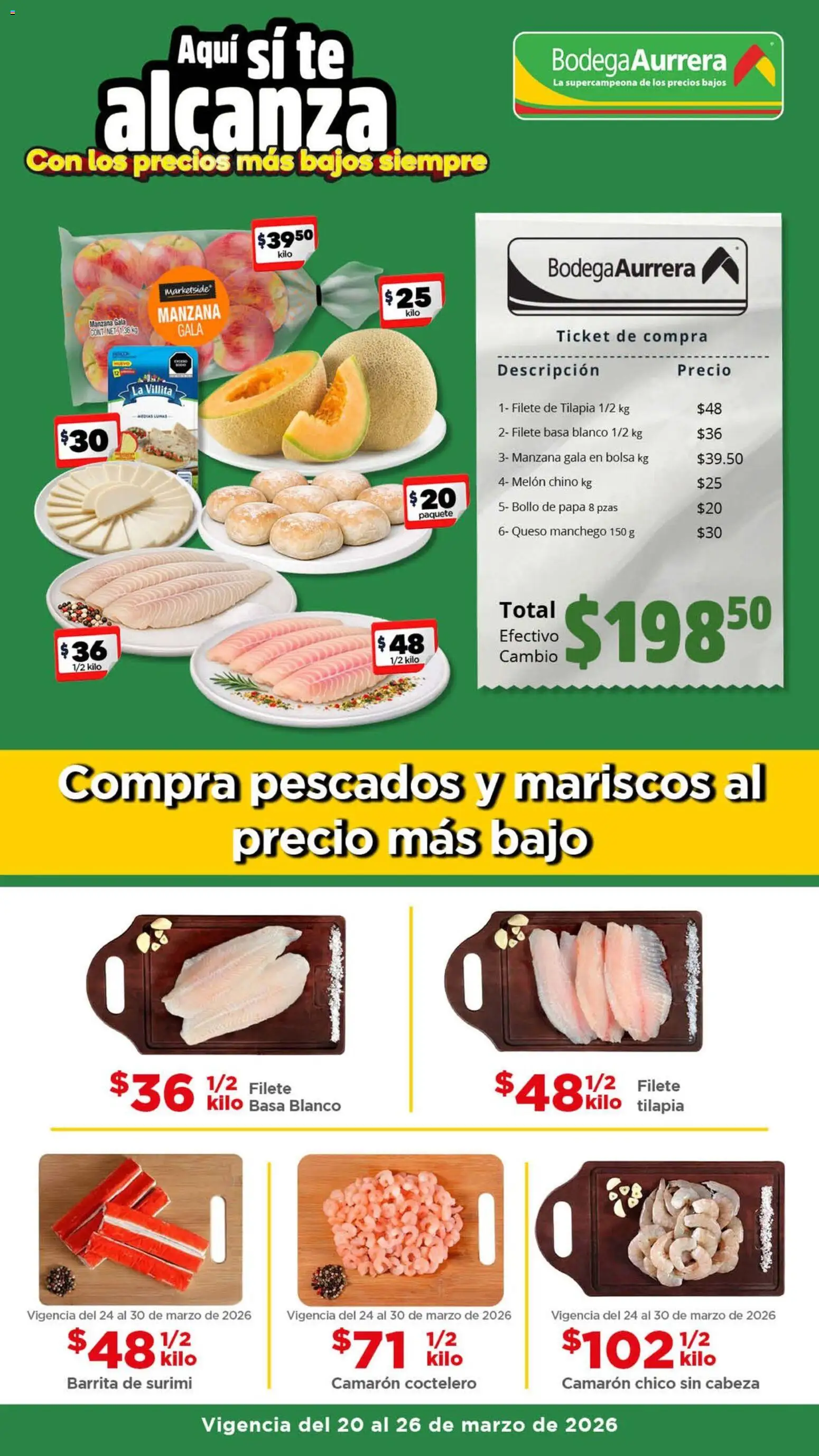 Nuevas ofertas de Bodega Aurrerá válidas en toda la República Mexicana desde el 20.03.2026. ¡Encuentra las mejores ofertas en Bodega Aurrerá folleto Ofertas! | Página: 1 | Productos: Melón, Bolsa, Queso, Té