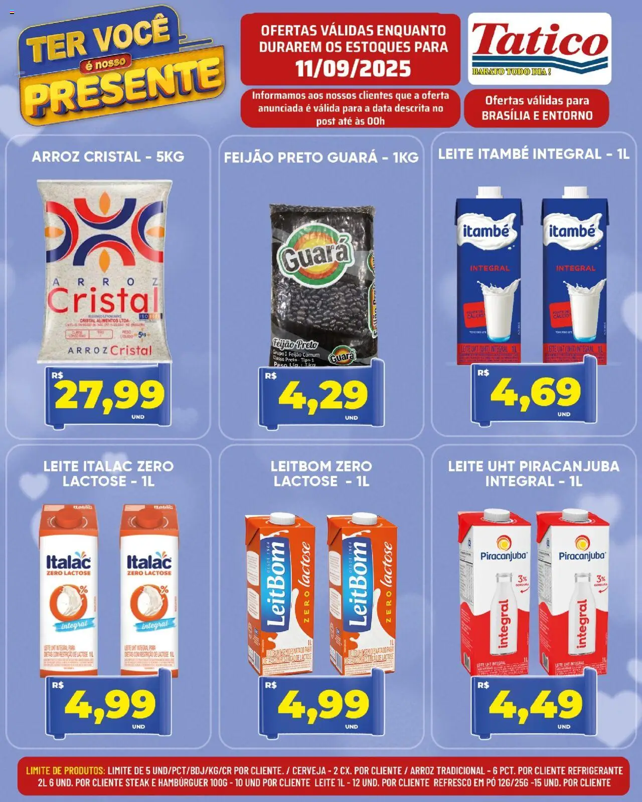 Tatico Folheto - válido de 11.09.2025 | Página: 11 | Produtos: Refresco, Leite, Hambúrguer, Refrigerante