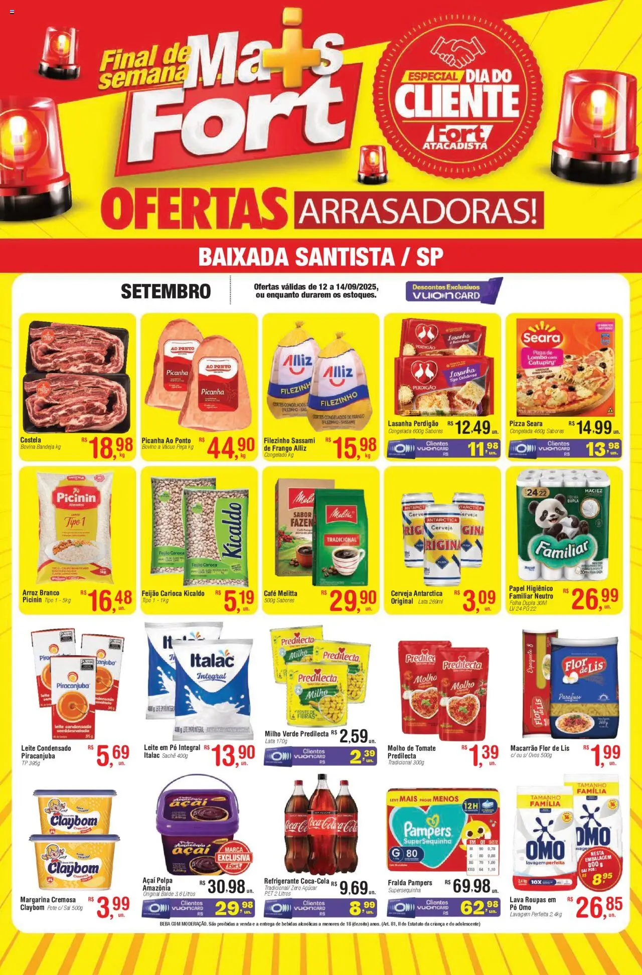 Fort Atacadista Folheto - válido de 12.09.2025 | Página: 1 | Produtos: Espaguete, Picanha, Café, Pizza