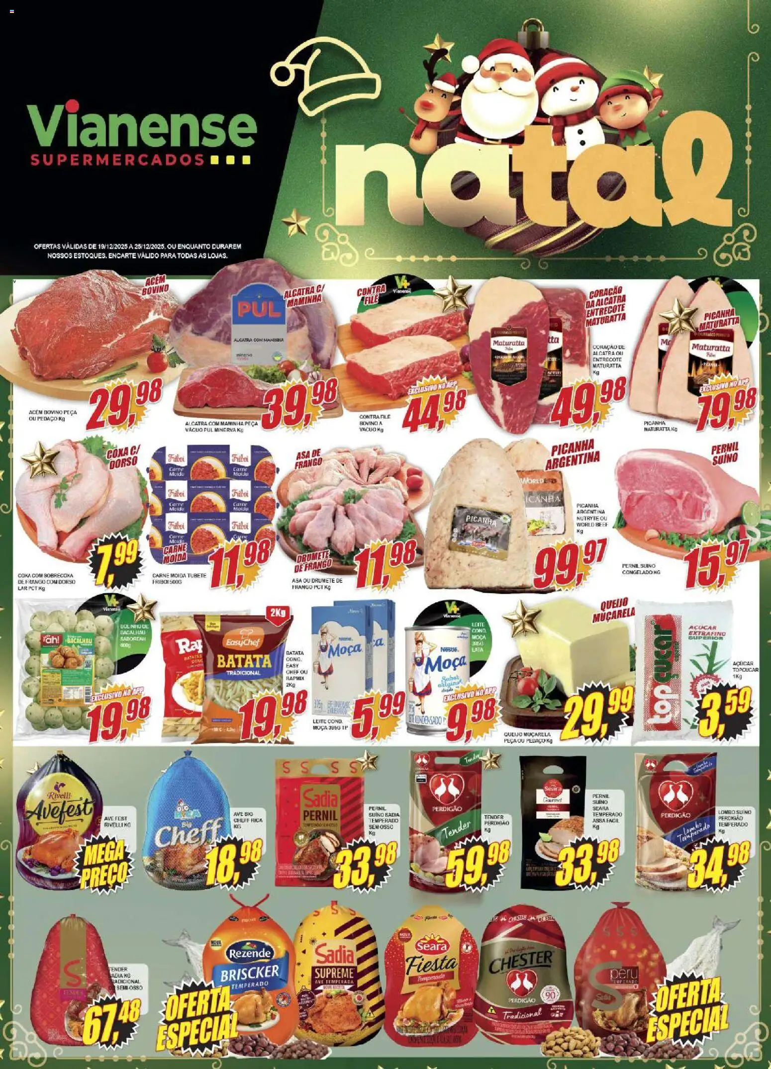 Vianense Folheto - válido de 19.11.2025 | Página: 1 | Produtos: Acém, Muçarela, Carne, Frango