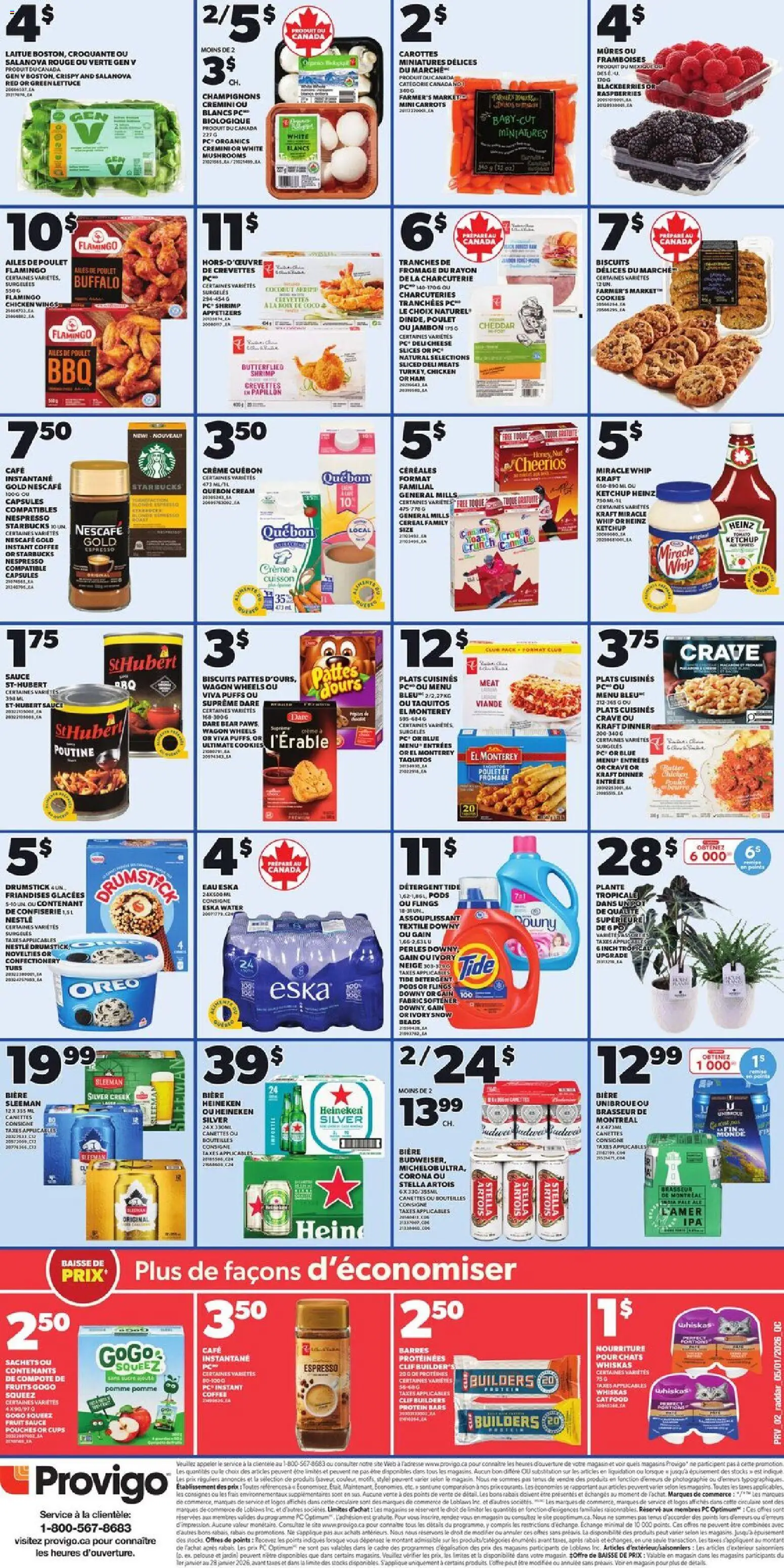 Provigo flyer valid from 08.01.2026 | Page: 2 | Products: Ketchup, Cookies, Fabric softener, Coffee