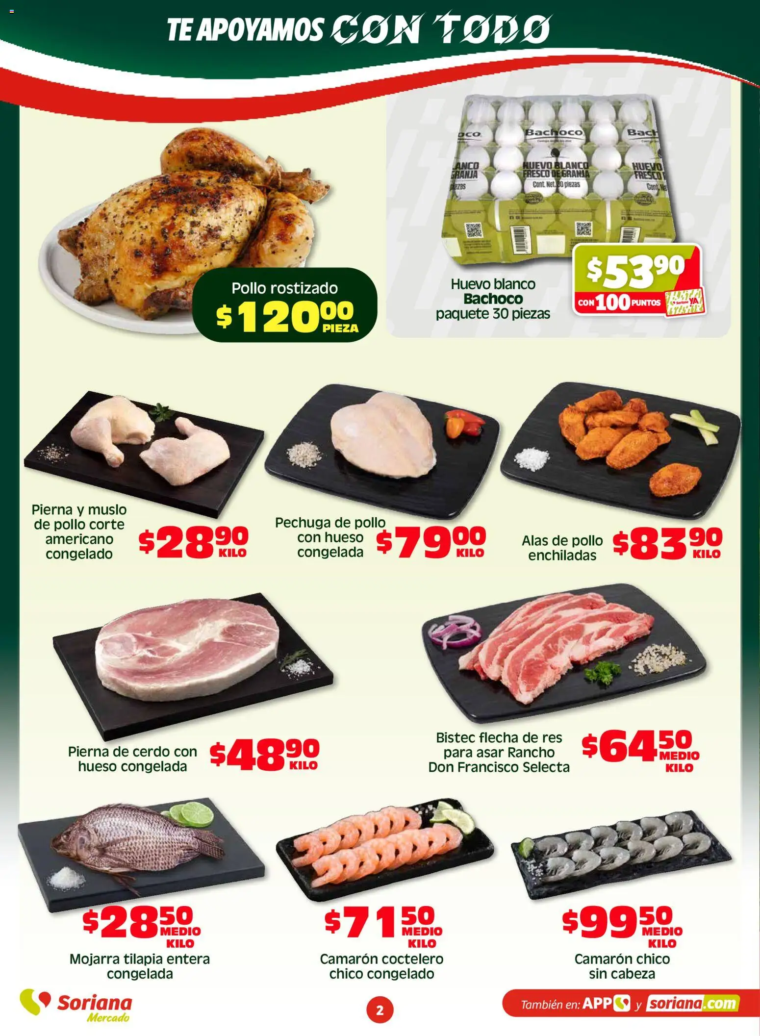 Nuevas ofertas de Soriana válidas en toda la República Mexicana desde el 24.04.2026. ¡Encuentra las mejores ofertas en Soriana Fin de Semana Mercado: Tamaulipas! | Página: 2 | Productos: Pollo, Huevo, Cerdo, Té