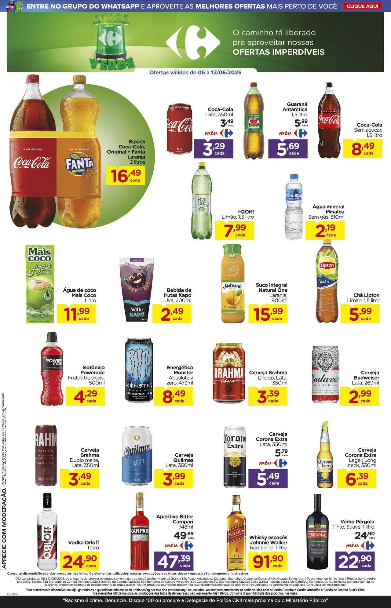 Carrefour Folheto - válido de 06.06.2025 | Página: 8 | Produtos: Fanta, Chá, Vodka, Monster