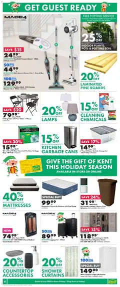 Preview of Kent weekly flyer / circulaire from shop Kent valid from 04.12.2025 | Page: 4 | Products: Freezer, Vacuum cleaner, Mattress, Shower