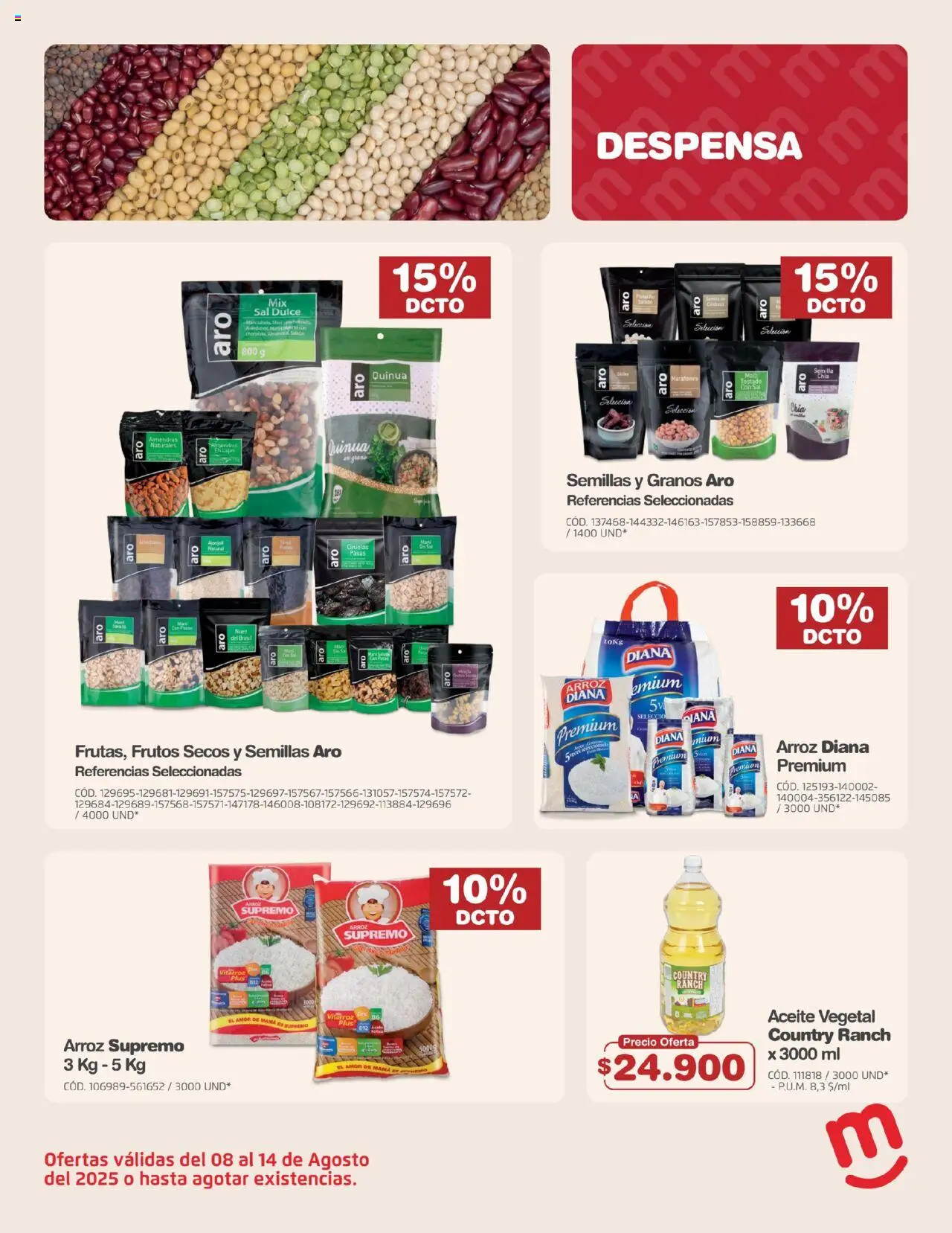 Makro revista - valida desde el 08.08.2025 | Página: 7 | Productos: Almendras, Sal, Maiz, Aceite