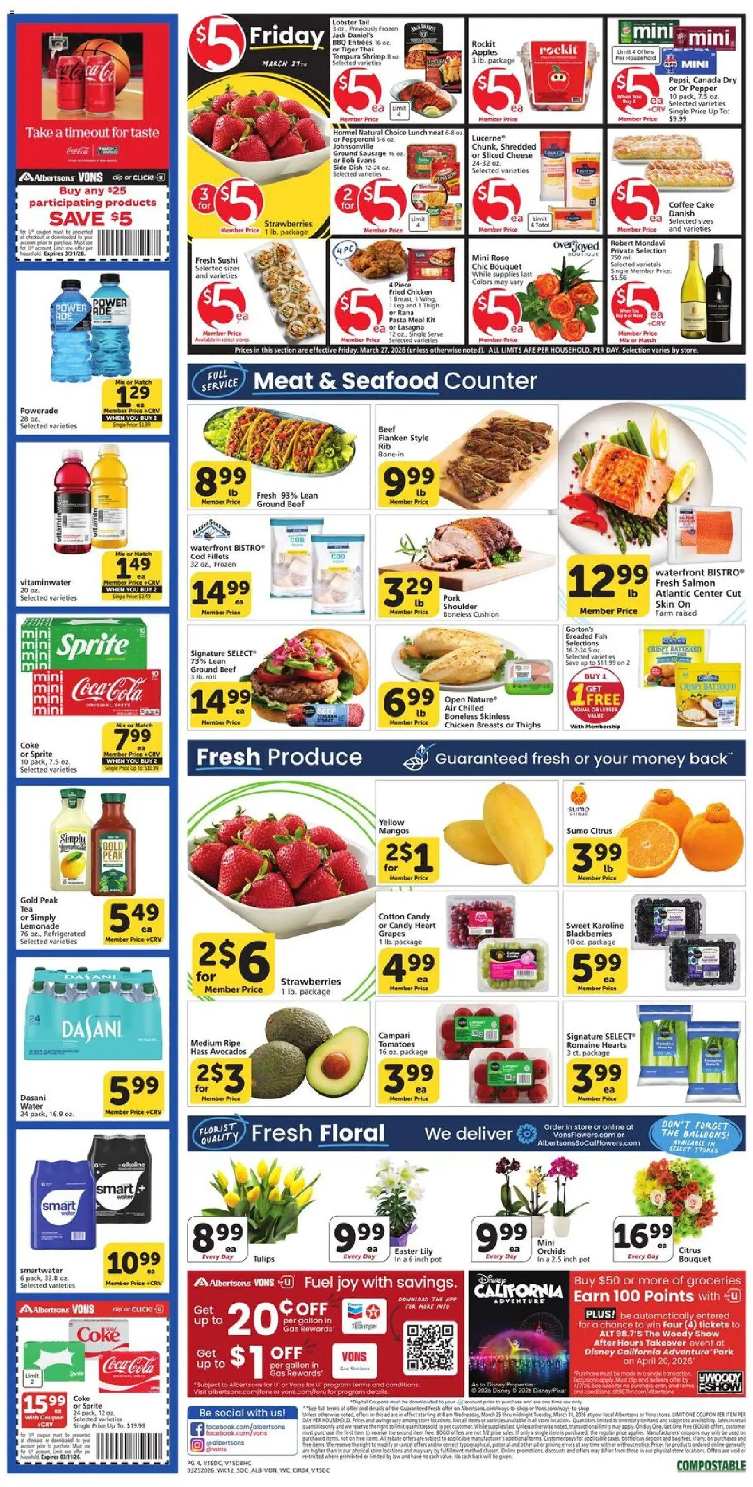 Vons Weekly Ad - SoCal - valid from 25.03.2026 | Page: 4 | Products: Wc, Pasta, Pepper, Seafood