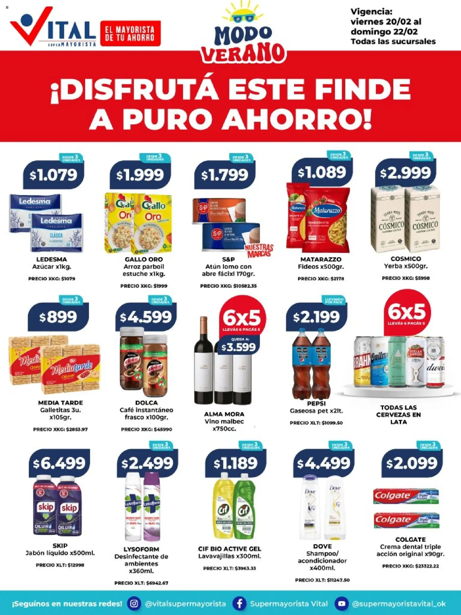 Vital - Ofertas modo verano │ válido desde el 20.02.2026 | Página: 1 | Productos: Desinfectante, Jabón, Café, Crema