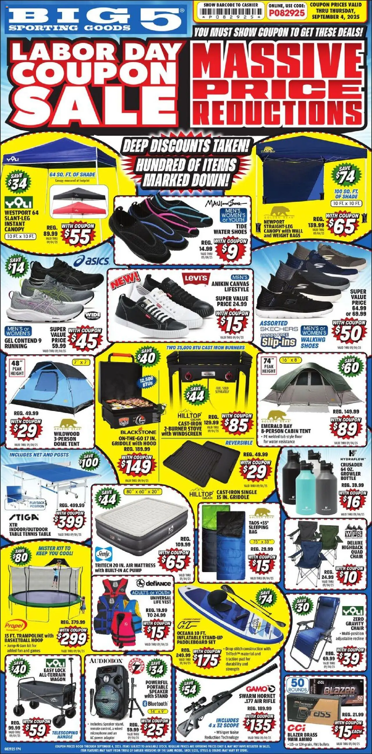 Big 5 Sporting Goods Weekly Ad - valid from 26.08.2025 | Page: 1 | Products: Canvas, Pump, Griddle, Water