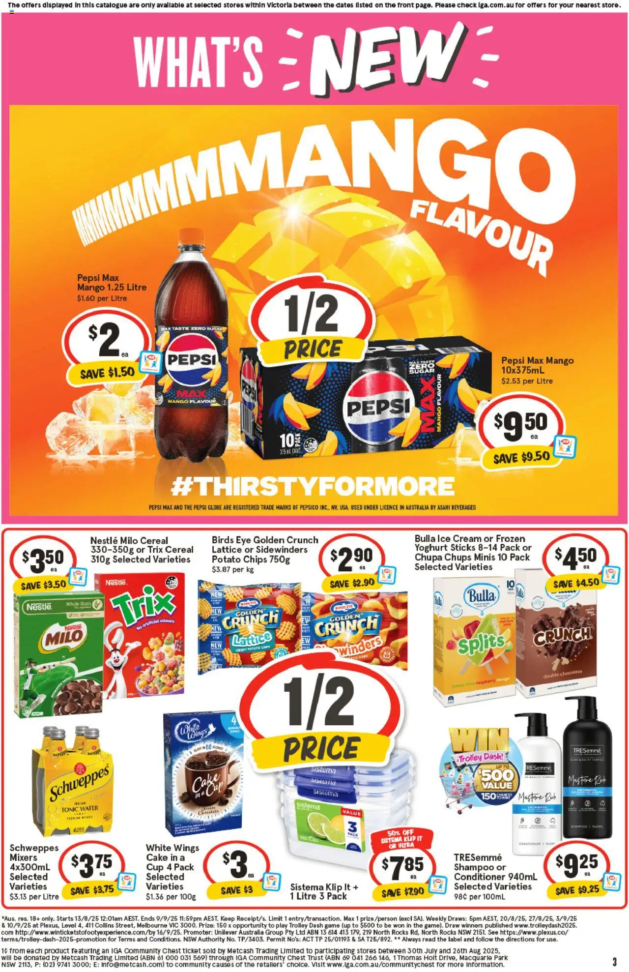 IGA catalogue - valid from 20.08.2025 | Page: 3 | Products: Antiperspirant, Chips, Tuna, Laundry