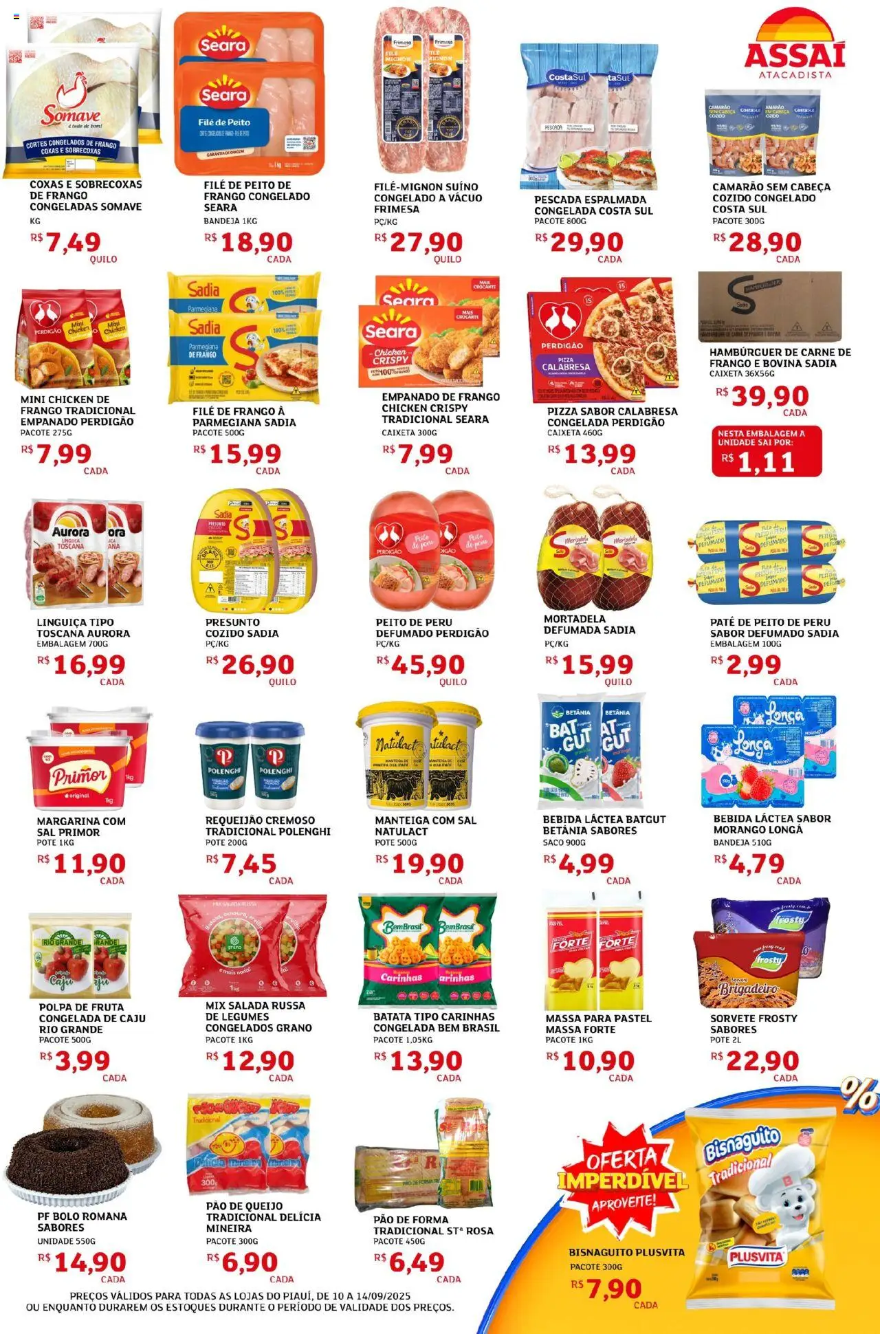 Assaí Atacadista Folheto - válido de 10.09.2025 | Página: 3 | Produtos: Linguiça, Manteiga, Batata, Pão de queijo