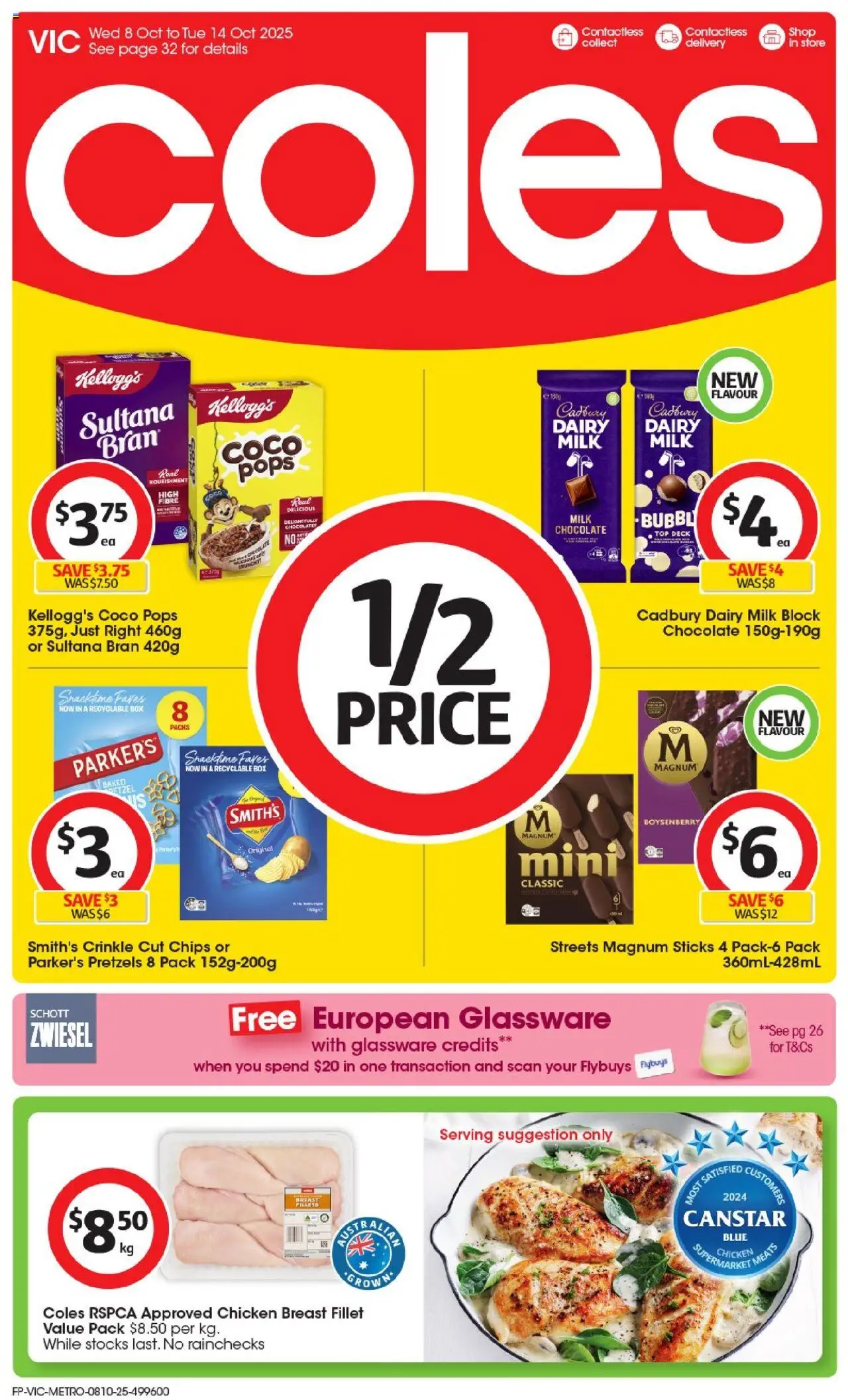 Coles catalogue - valid from 08.10.2025 | Page: 1 | Products: Milk, Dairy, Chocolate, Chips