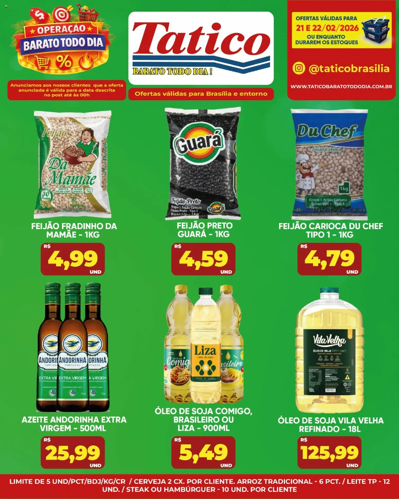 Tatico Folheto - válido de 23.02.2026 | Página: 20 | Produtos: Óleo, Cerveja, Arroz, Soja
