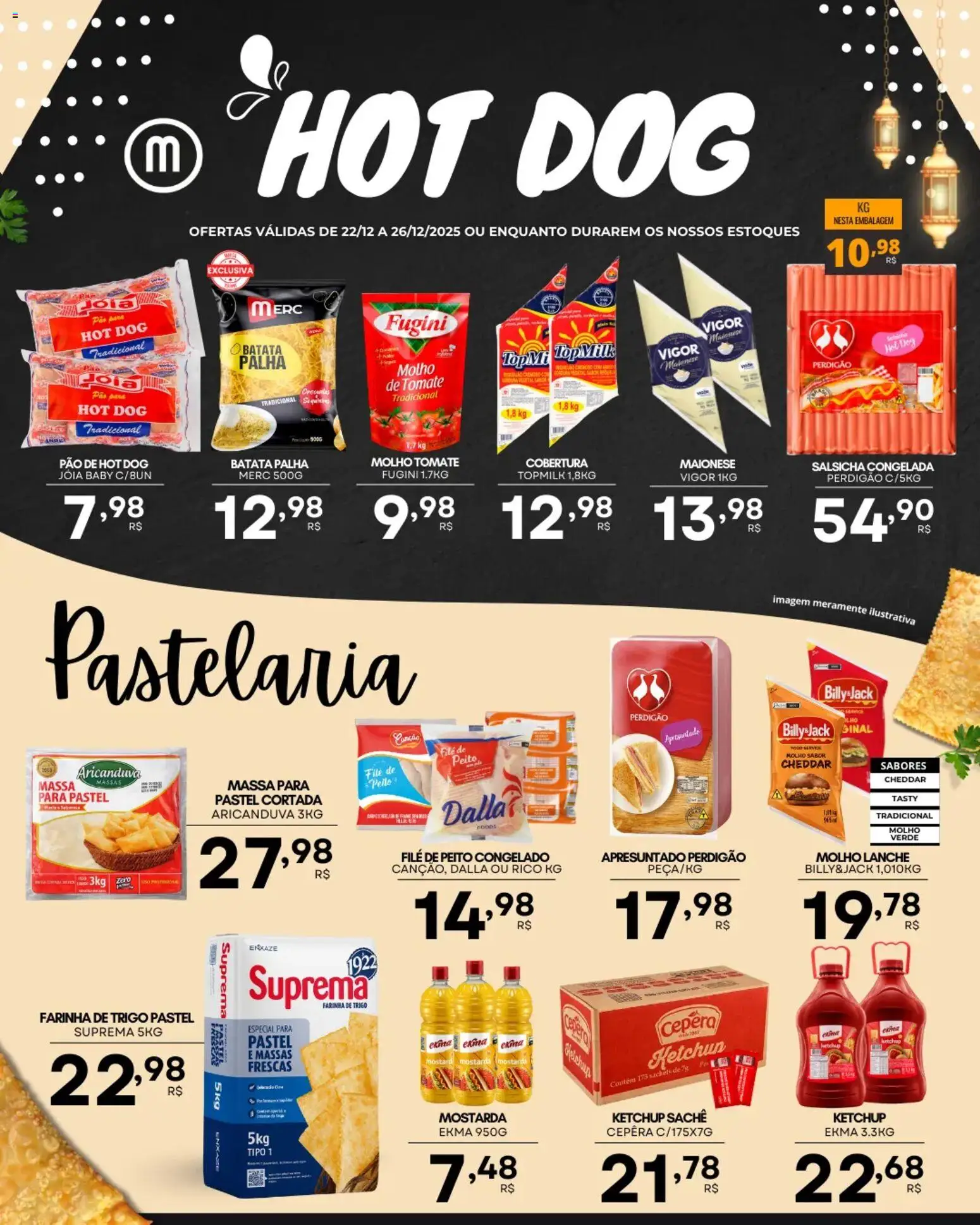 Mercadão Atacadista Folheto - válido de 22.12.2025 | Página: 2 | Produtos: Pão, Cheddar, Ketchup, Batata
