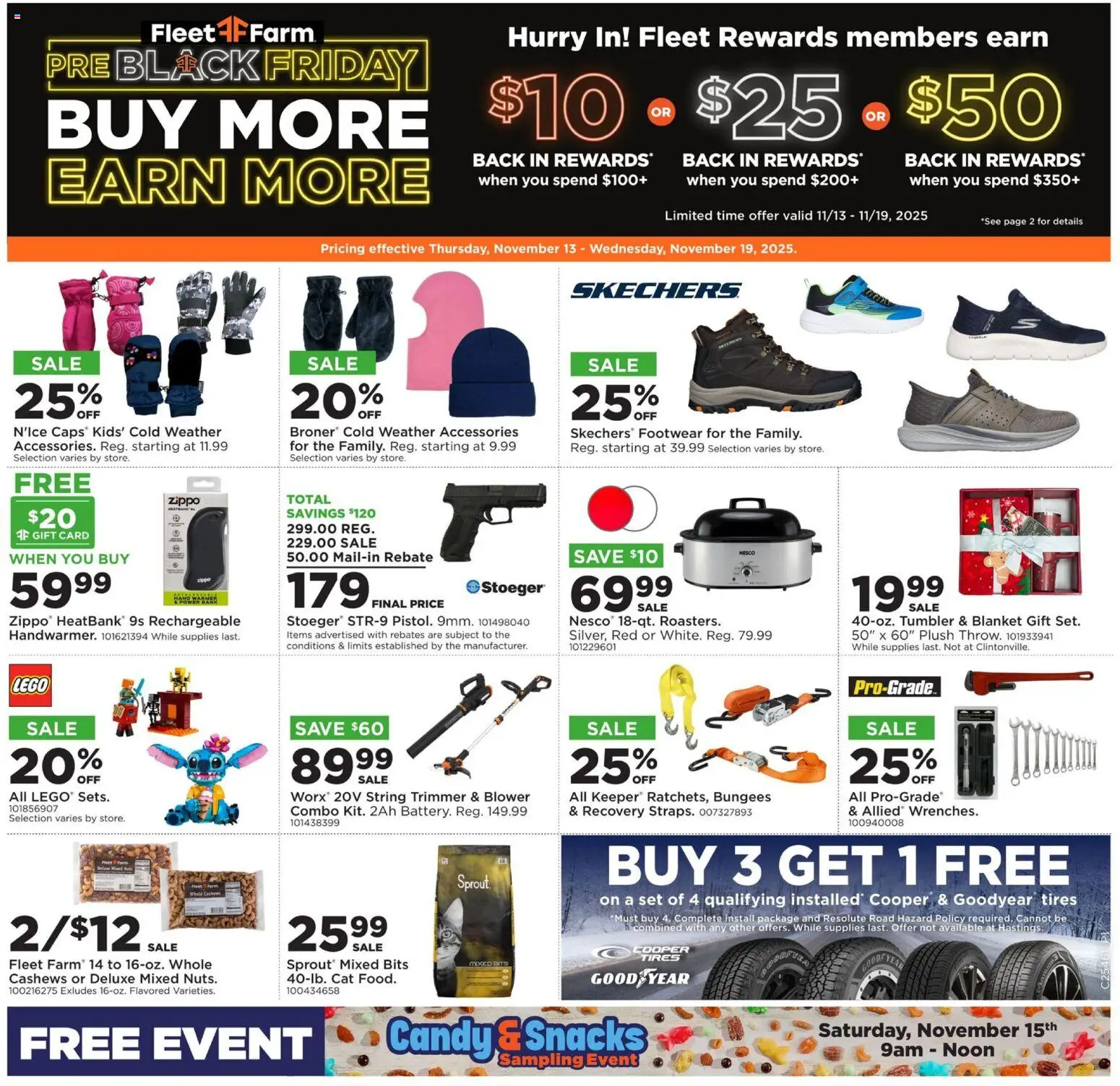 Mills Fleet Farm Black Friday - valid from 13.11.2025 | Page: 1 | Products: Trimmer, Blanket, Power Bank, Blower