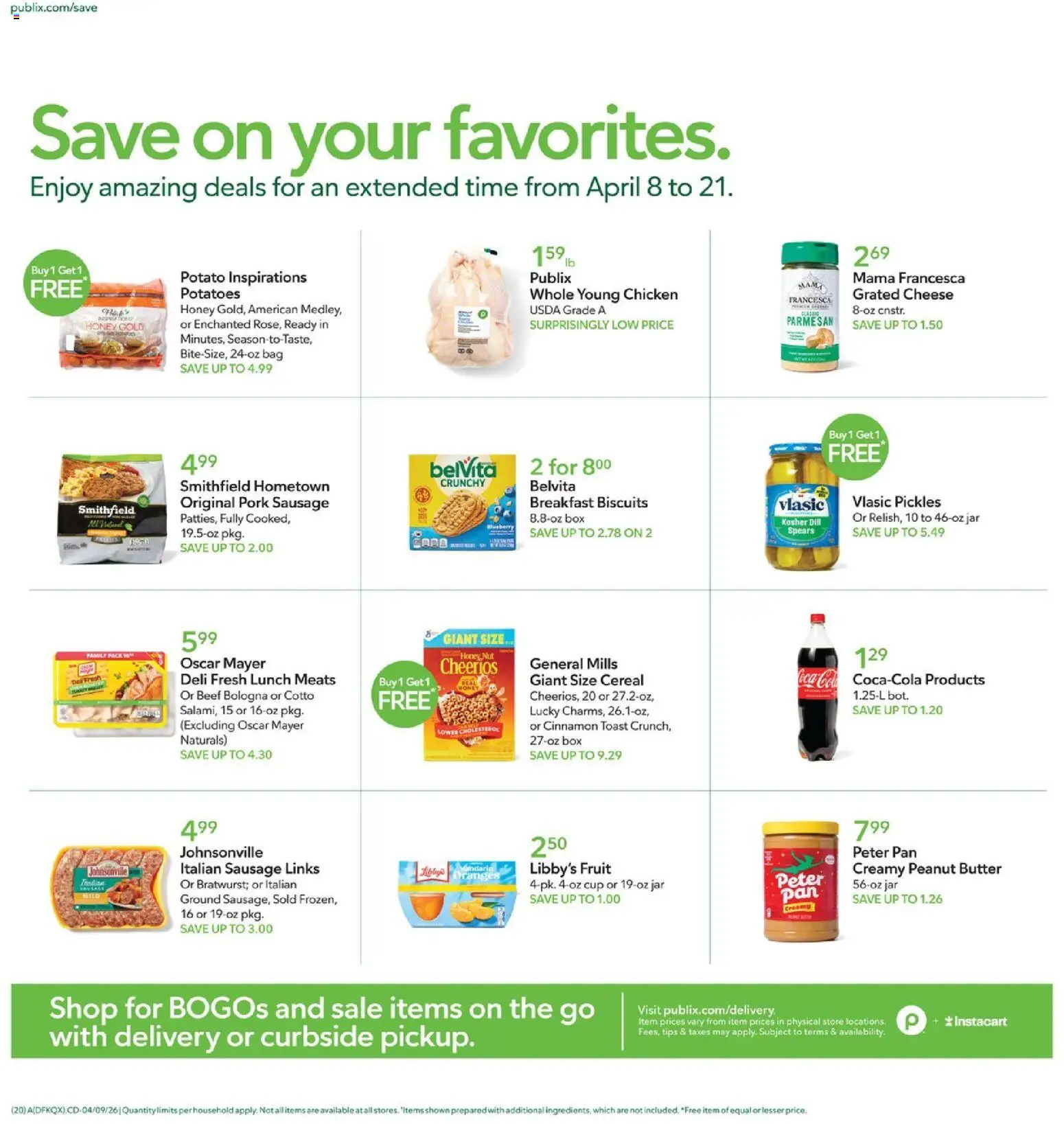 Publix Weekly Ad - valid from 08.04.2026 | Page: 20 | Products: Box, Cheese, Dill, Bag