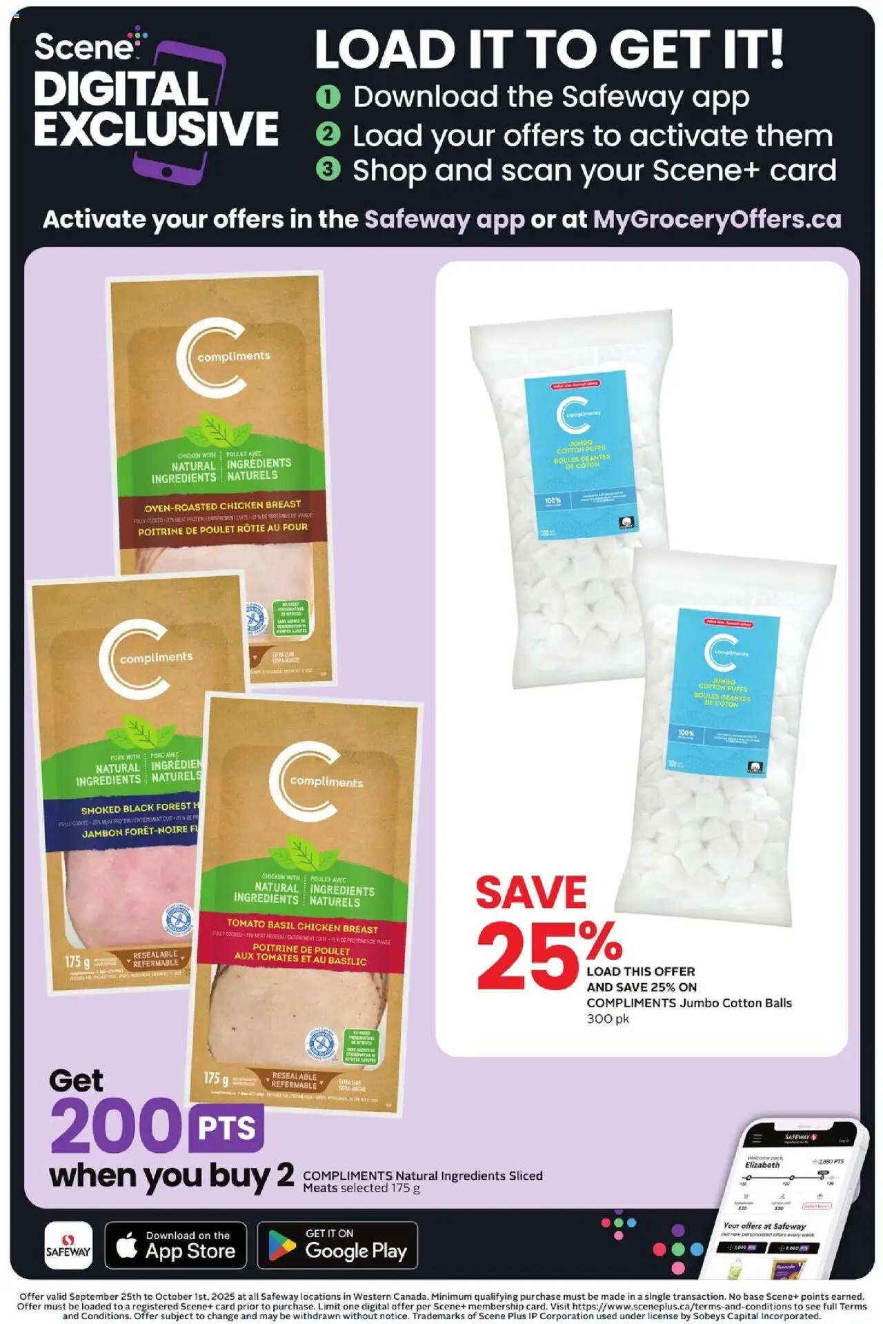 Safeway flyer valid from 25.09.2025 | Page: 14 | Products: Chicken, Pork